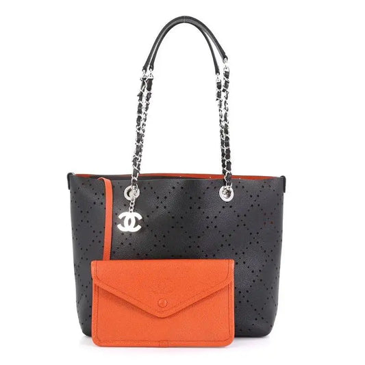 Chanel CAVIAR SHOPPING Small Leather Tote Bag