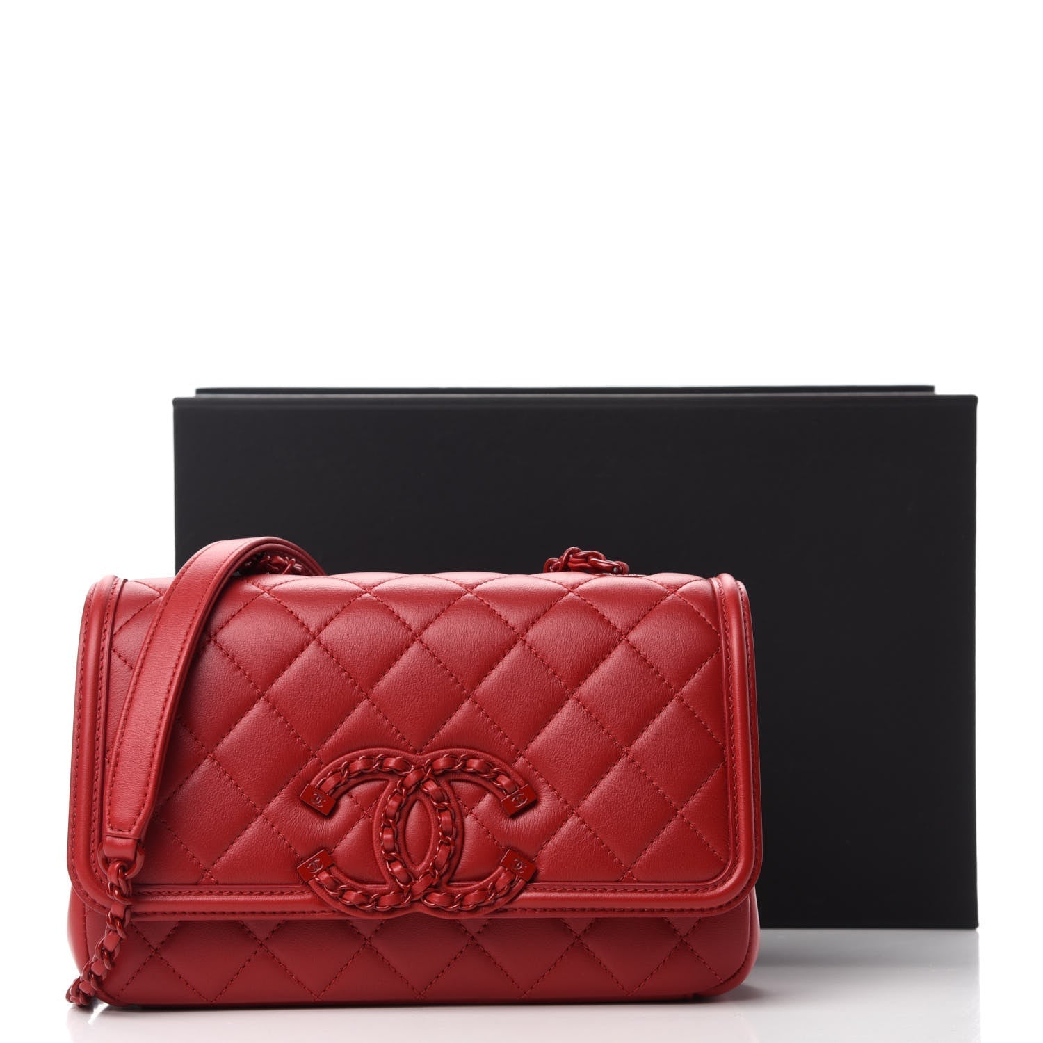 Chanel LAMBSKIN QUILTED CC FILIGREE FLAP Small Shoulder Bag
