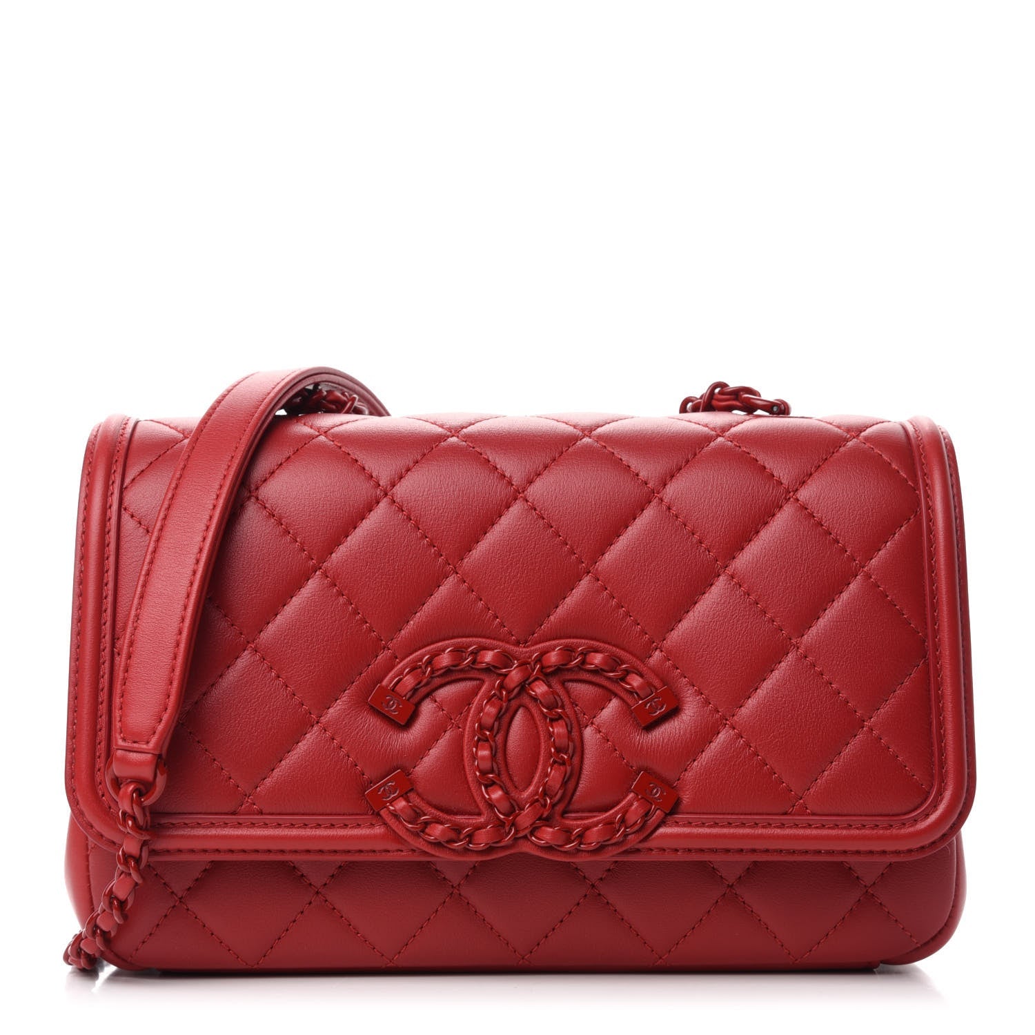 Chanel LAMBSKIN QUILTED CC FILIGREE FLAP Small Shoulder Bag