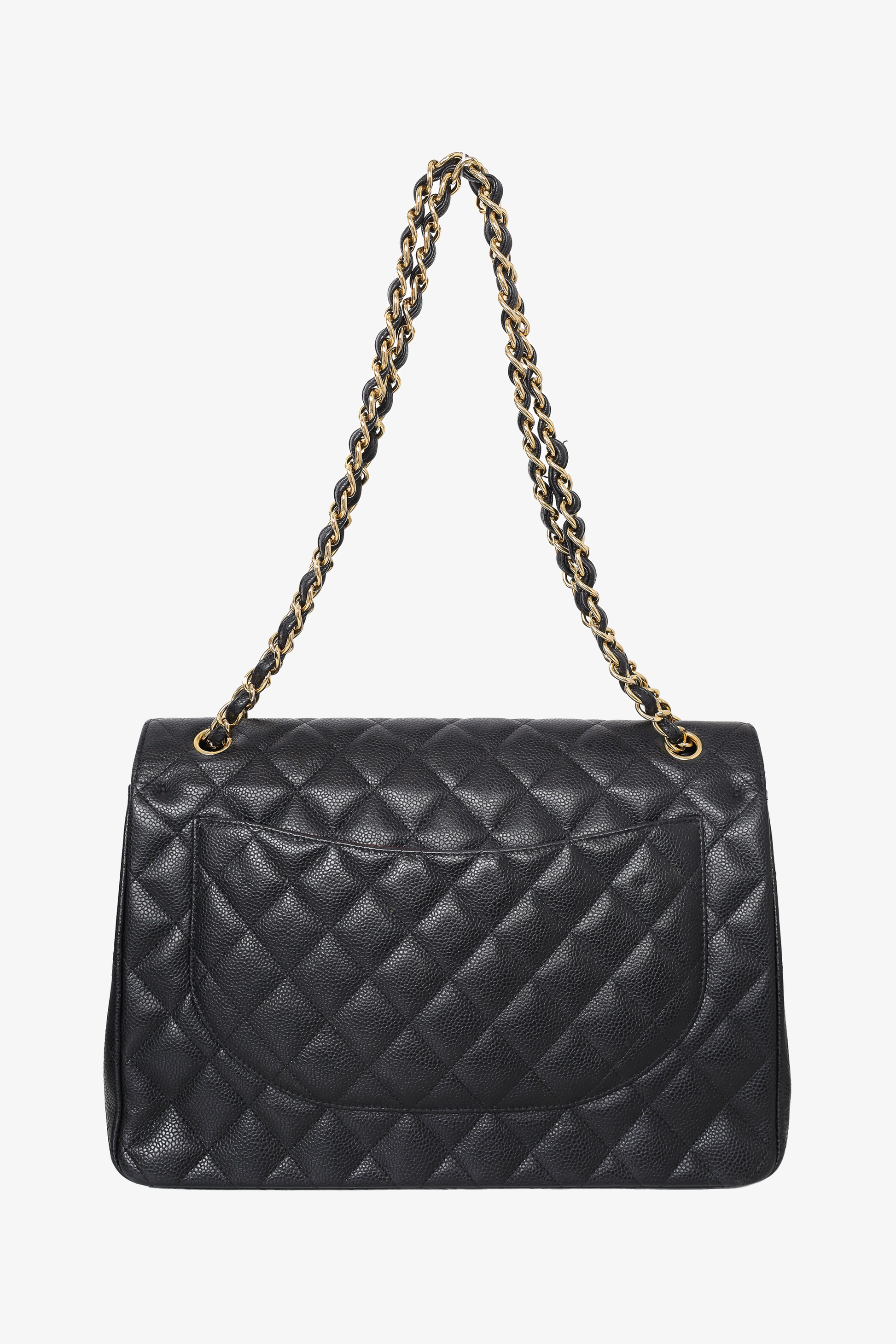Chaneltm 2017 Black Caviar Leather Maxi Double Flap Bag