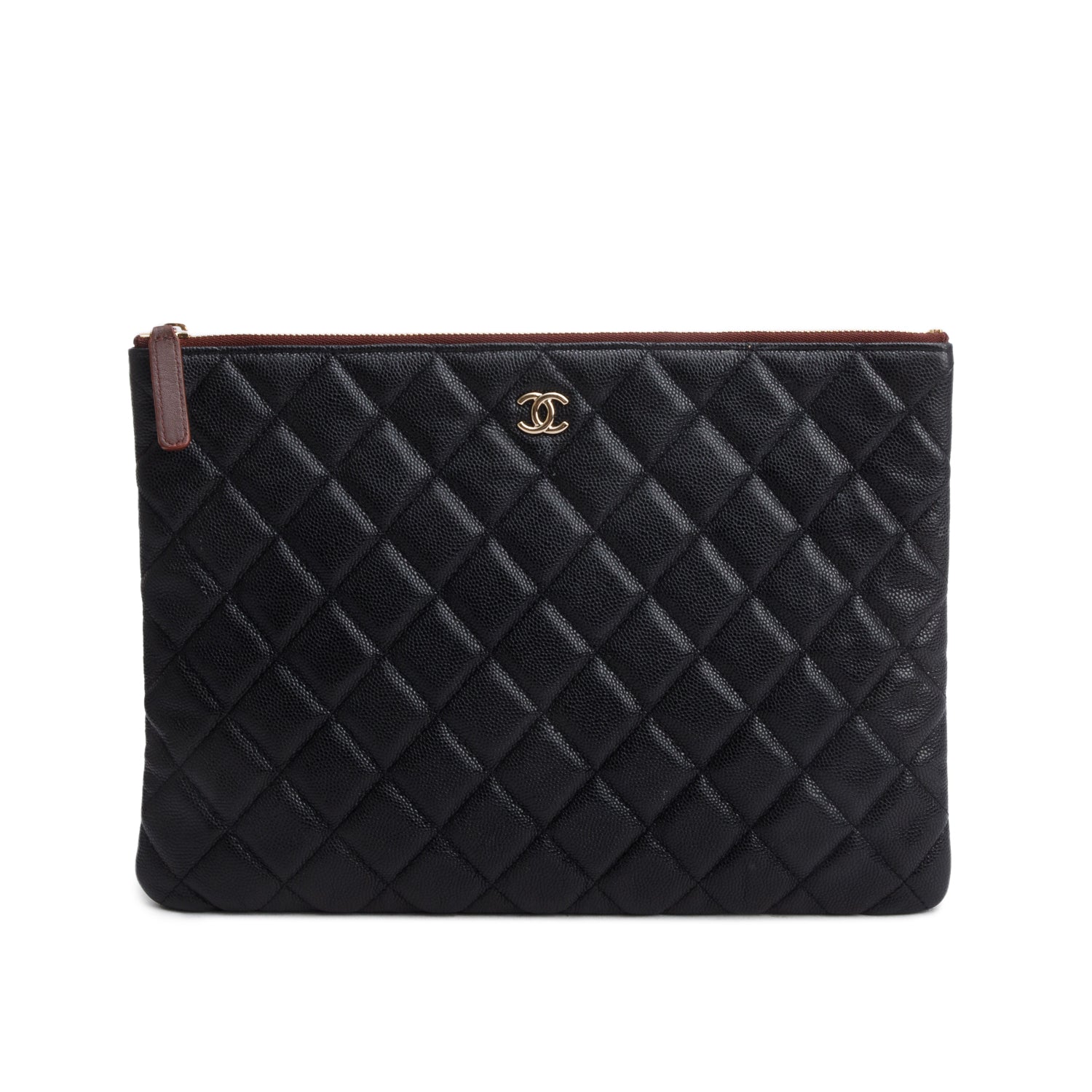 Chanel Caviar Quilted O Black Travel Bag