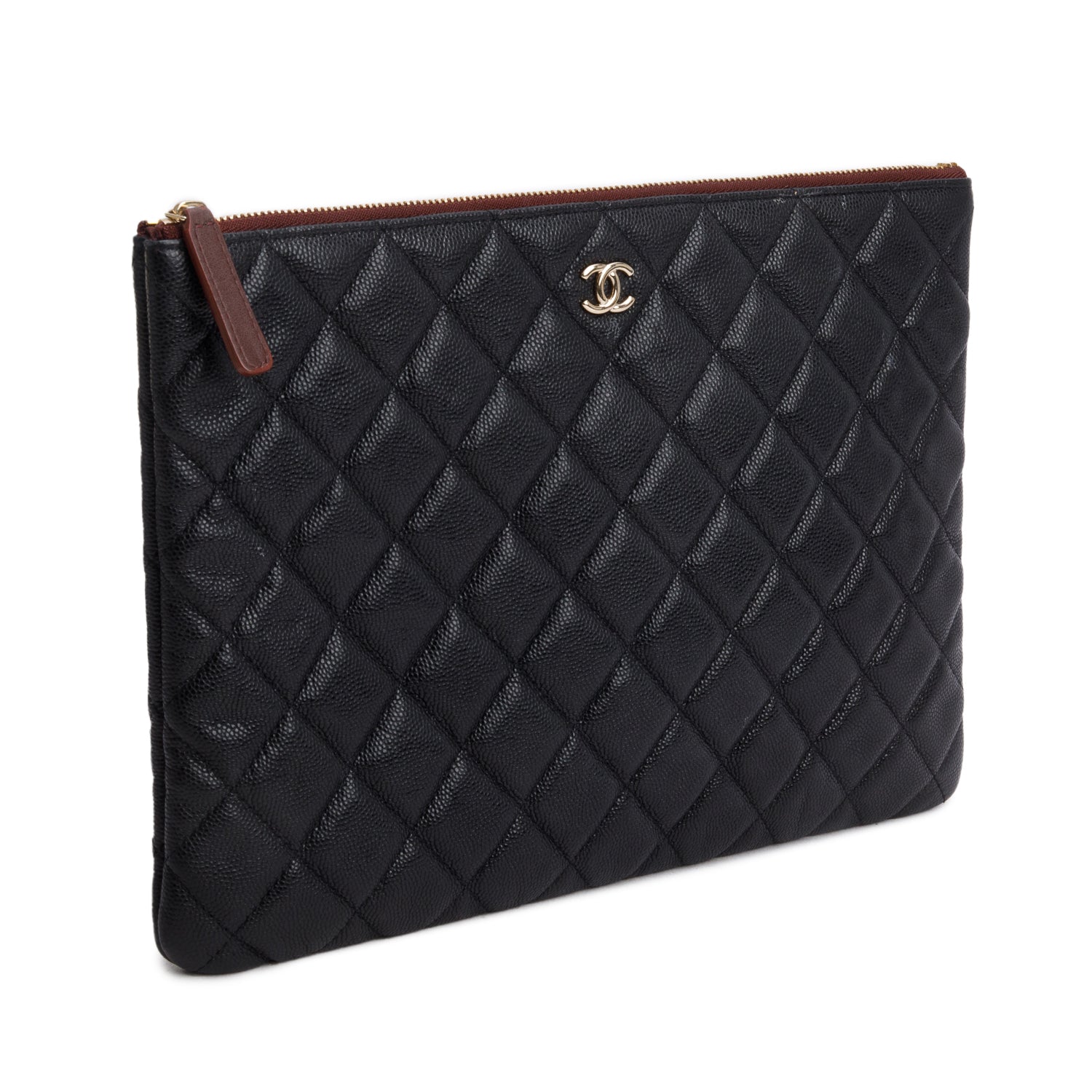 Chanel Caviar Quilted O Black Travel Bag