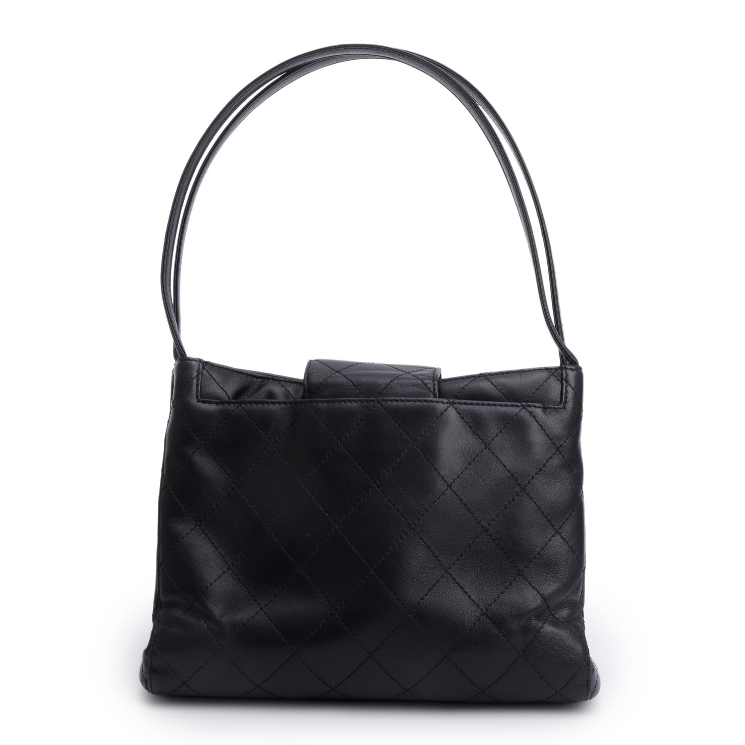 Chanel Quilted CC Leather Calfskin Black Travel Bag Shoulder Bag