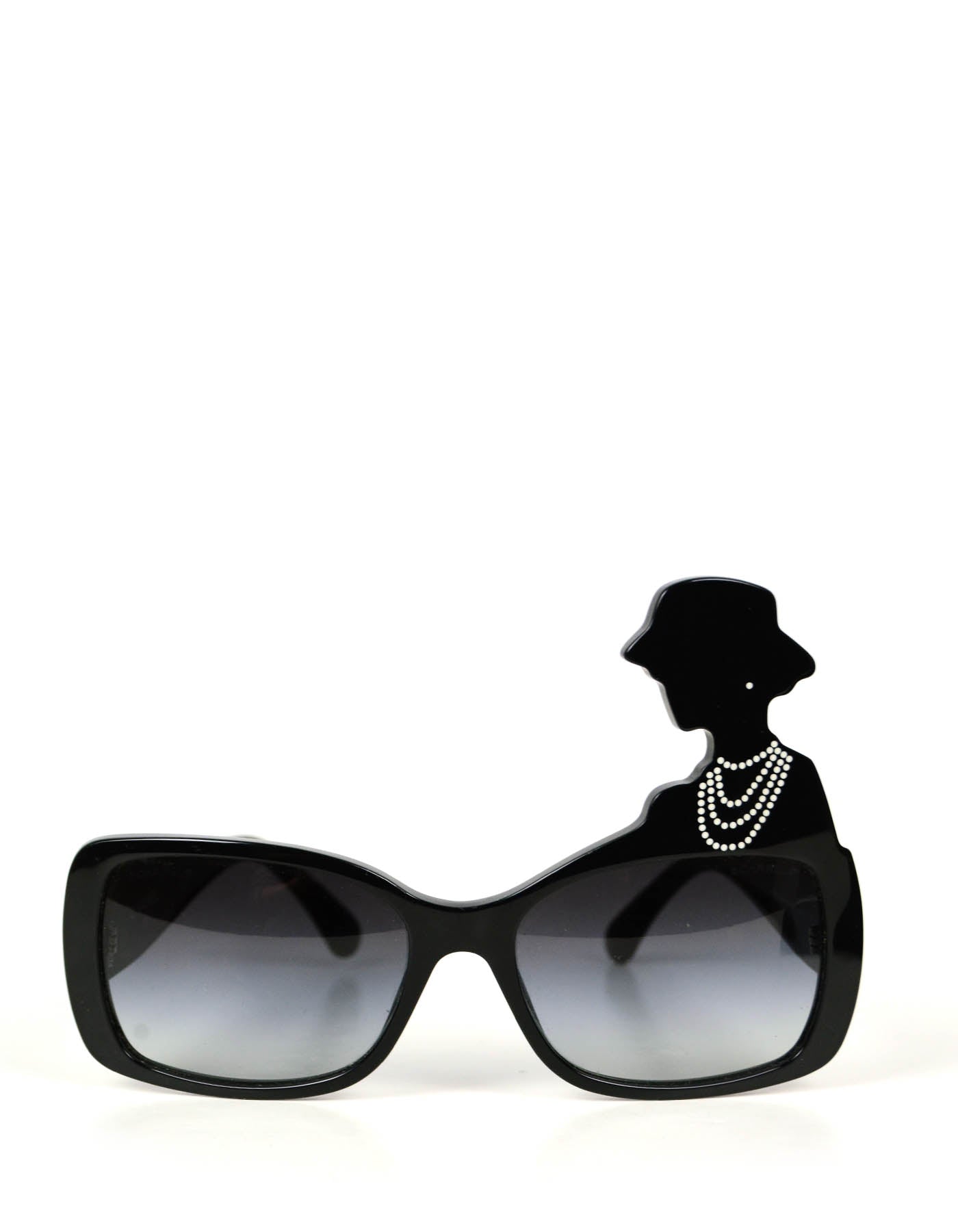 Chanel 2013 Black Acetate Coco Silhouette Sunglasses