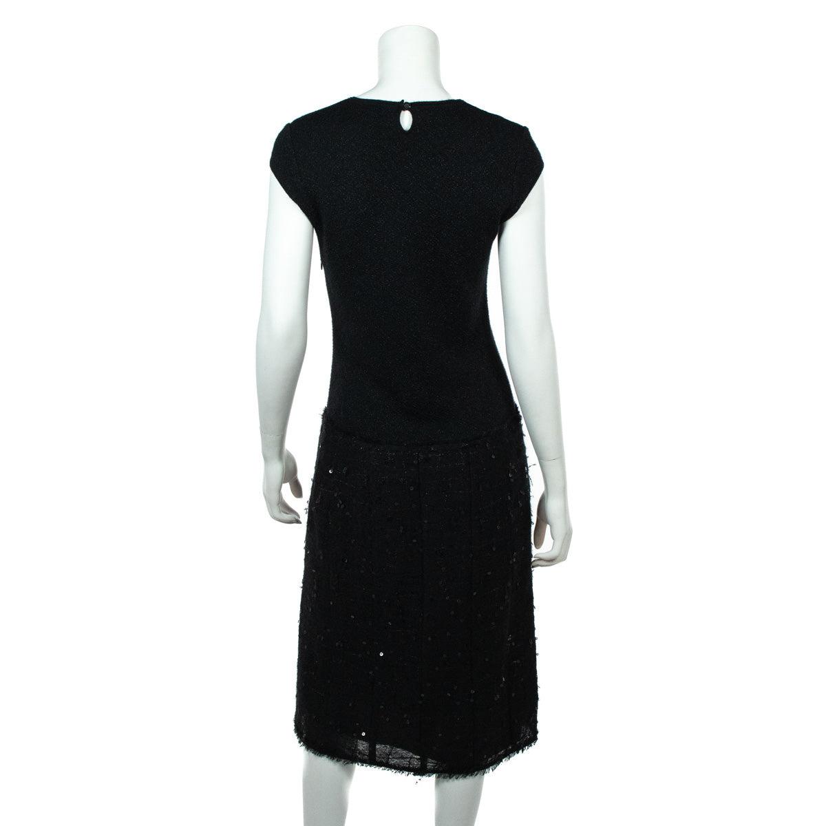 Chanel Black Cashmere Sequin Embellished Dress Size S | FR 38