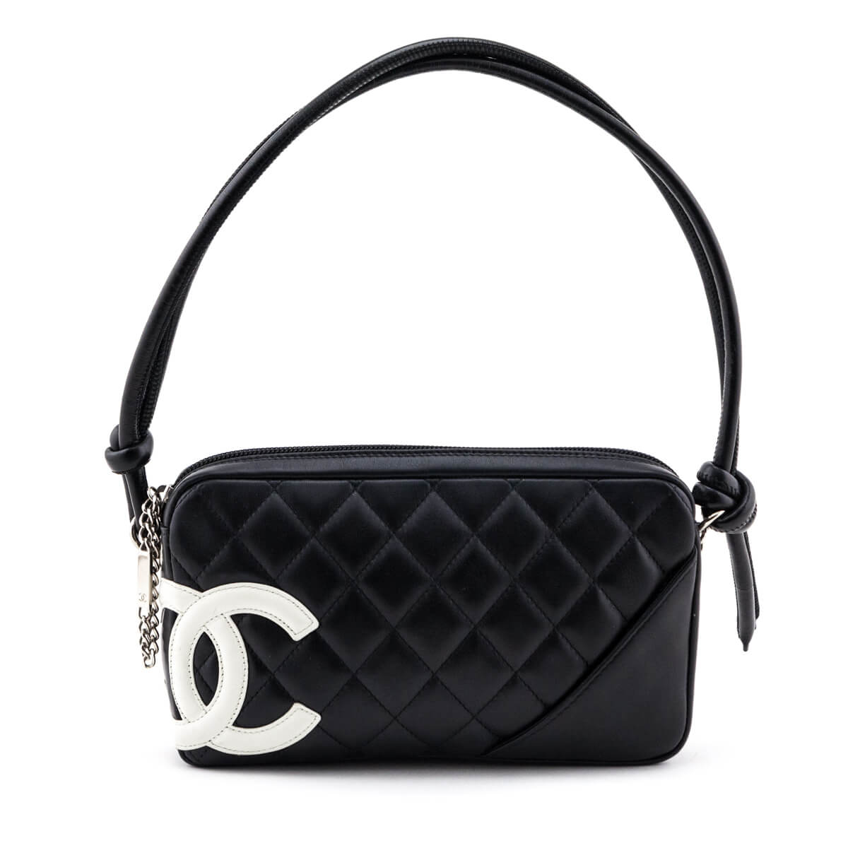 Chanel Black & White Quilted Calfskin Cambon Pochette