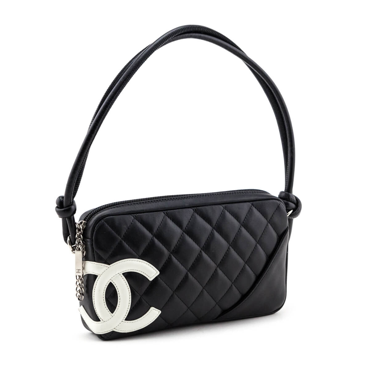 Chanel Black & White Quilted Calfskin Cambon Pochette