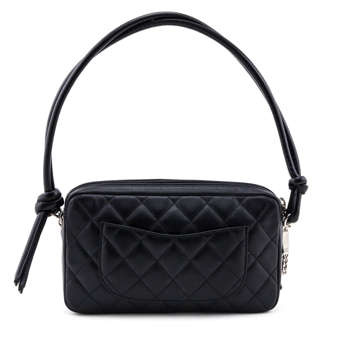 Chanel Black & White Quilted Calfskin Cambon Pochette Handbag