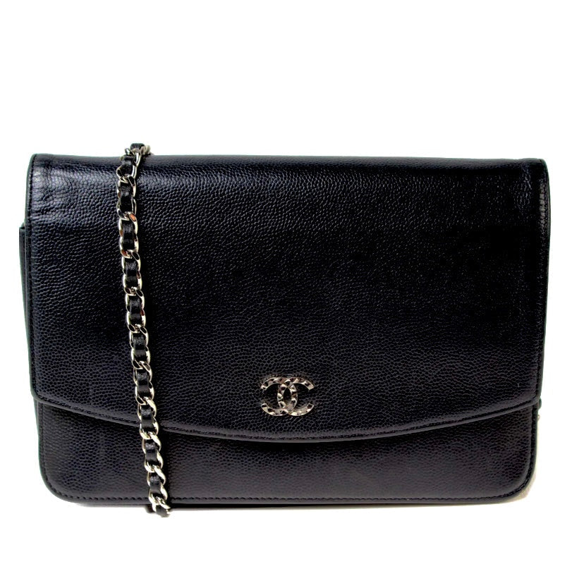 Chanel Cc Timeless Caviar Wallet On Chain Bag