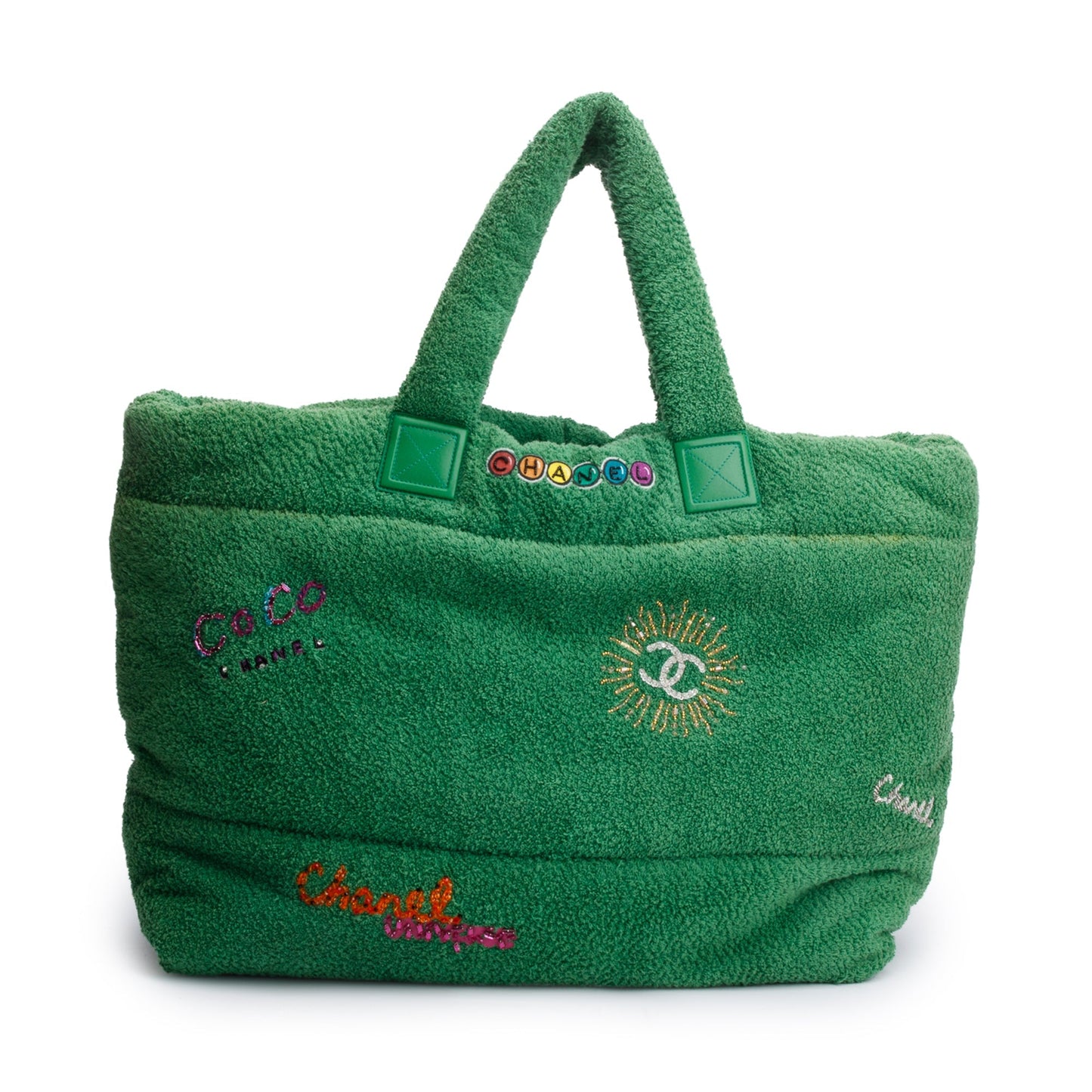 Chanel x Pharrell Williams Terry Cloth Green Travel Bag