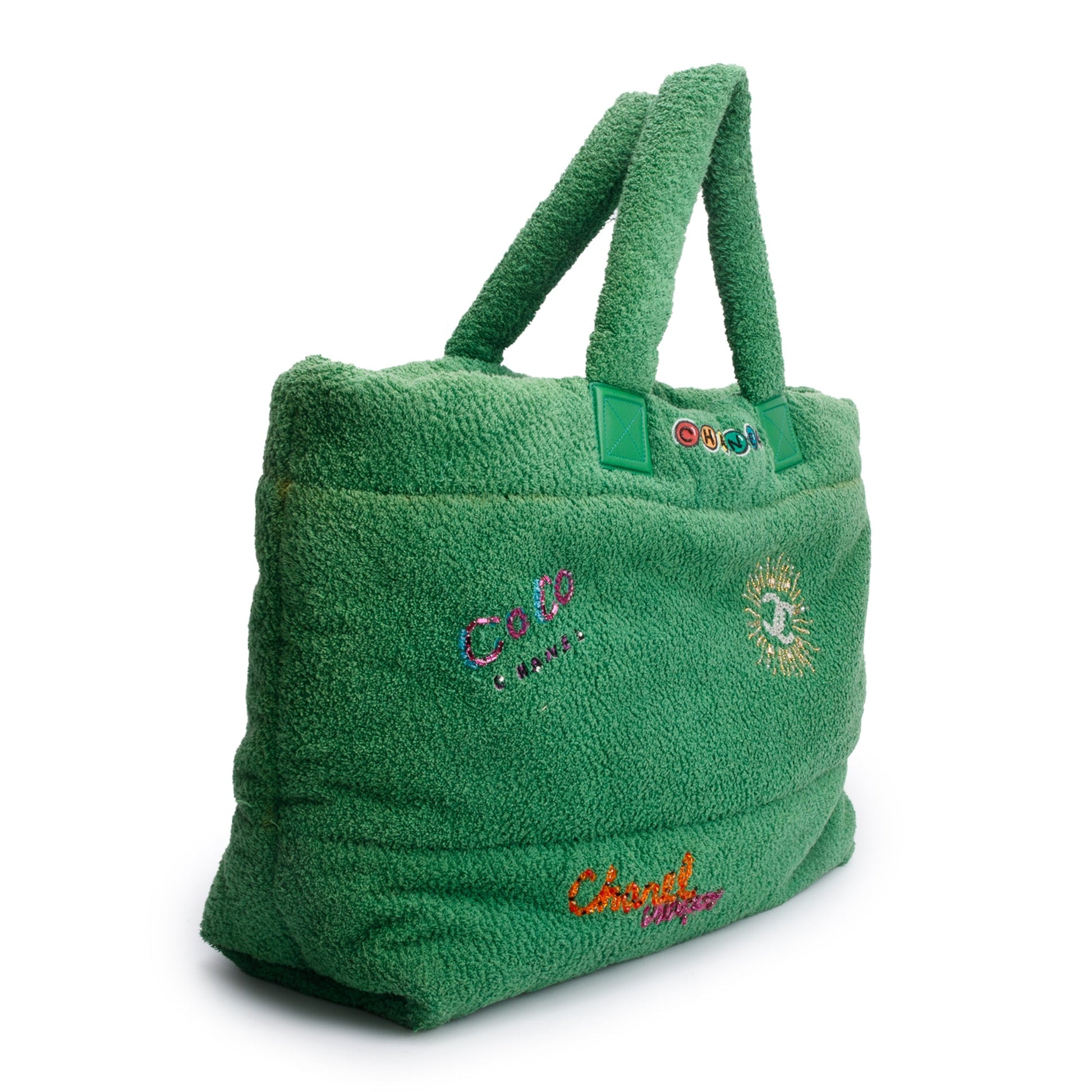 Chanel x Pharrell Williams Terry Cloth Green Travel Bag