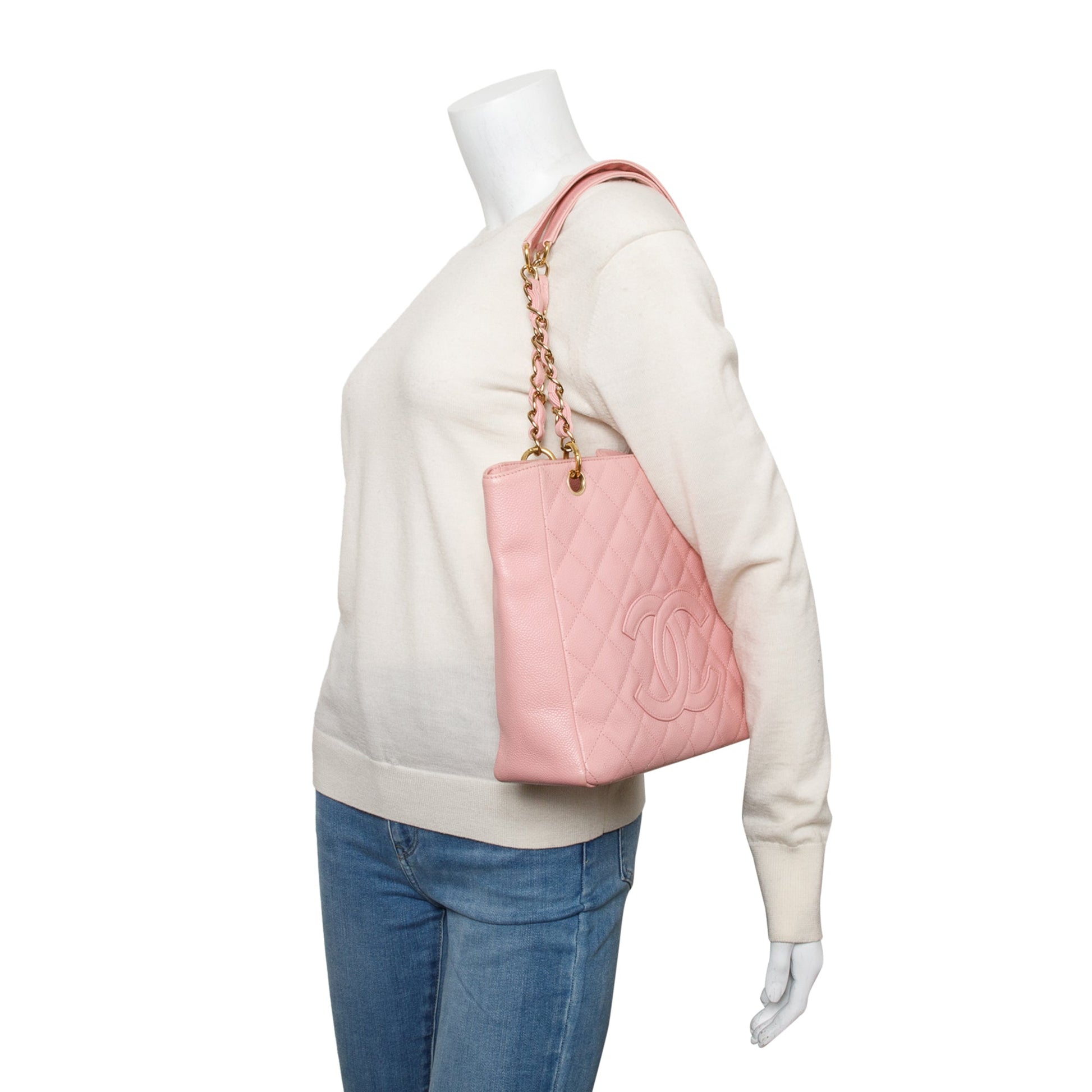 Chanel Caviar Petite Shopping Leather Pink Travel Bag