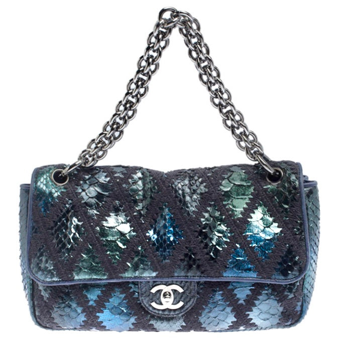 Chanel PYTHON CROCHET JUMBO FLAP -HS Shoulder Bag
