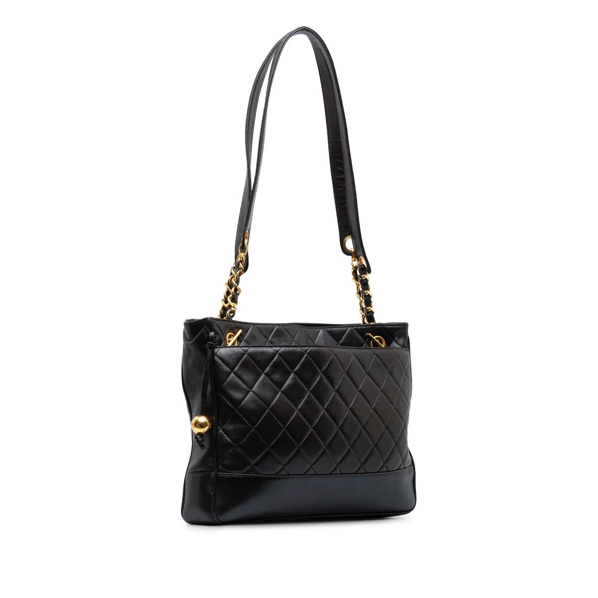 Chanel CC QUILTED LAMBSKIN Leather Shoulder Bag
