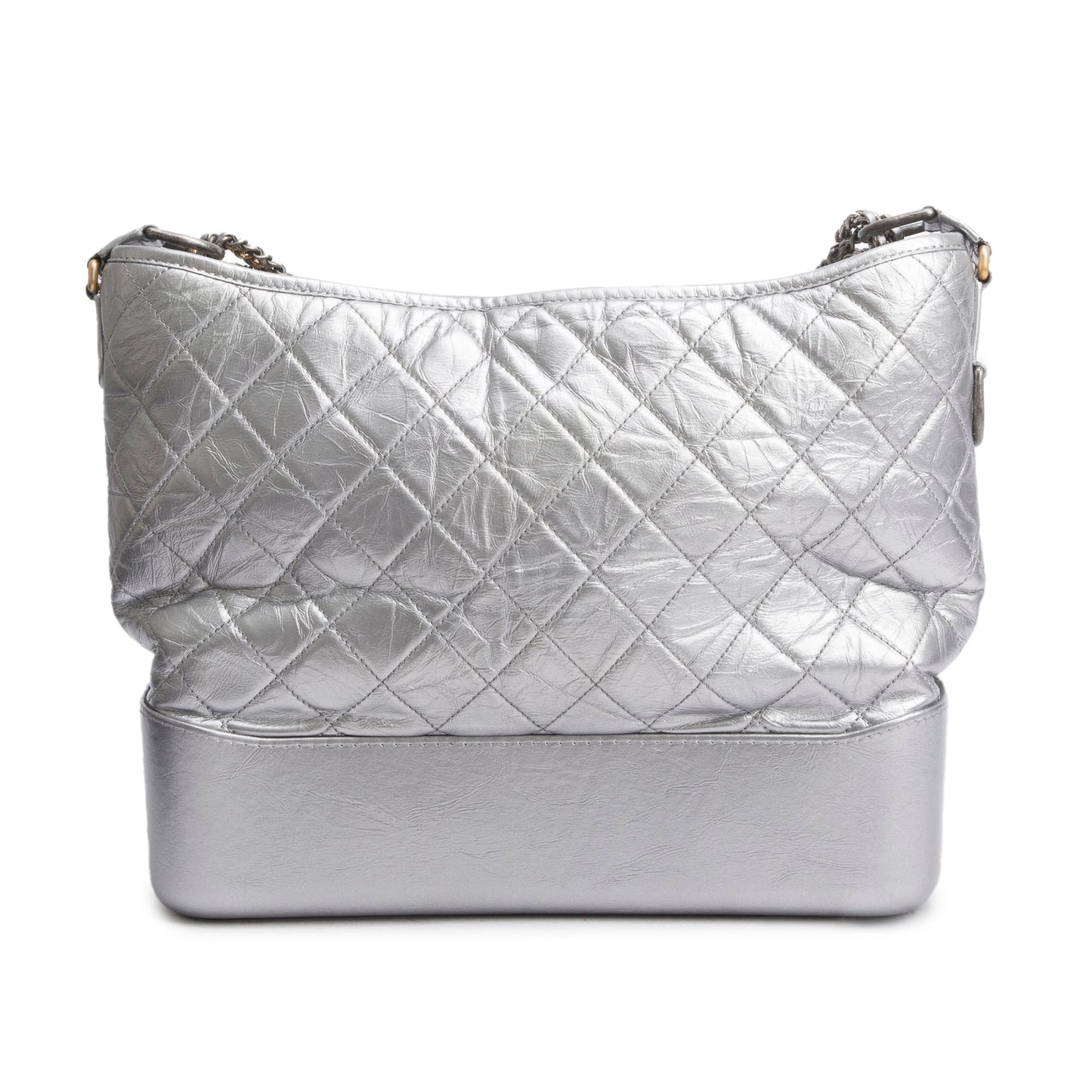 Louis Vuitton Chanel dium Gabrielle Hobo Calfskin Silver Travel Bag