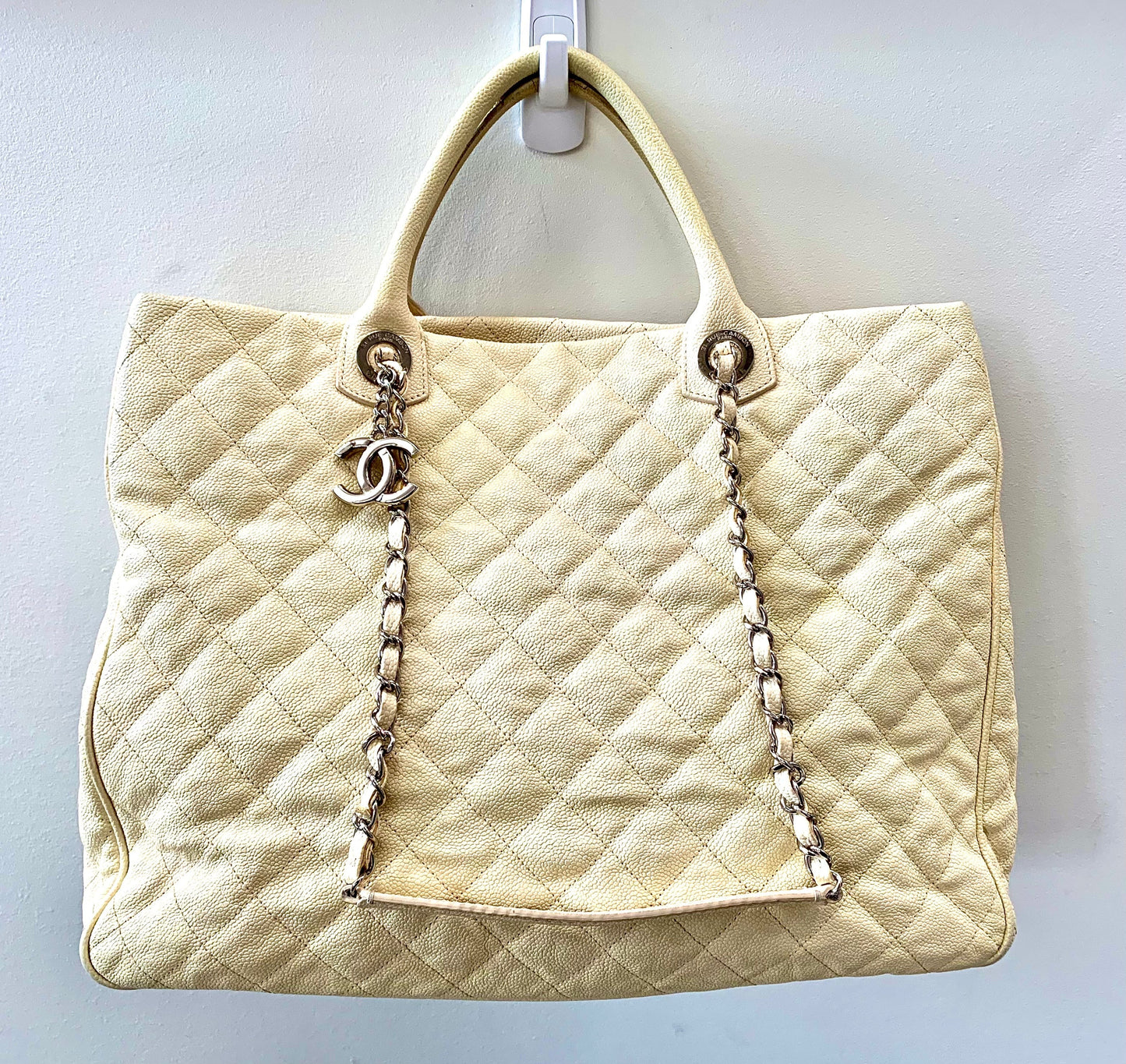 Chanel QUILTED CAVIAR SHOPPING Tote Bag