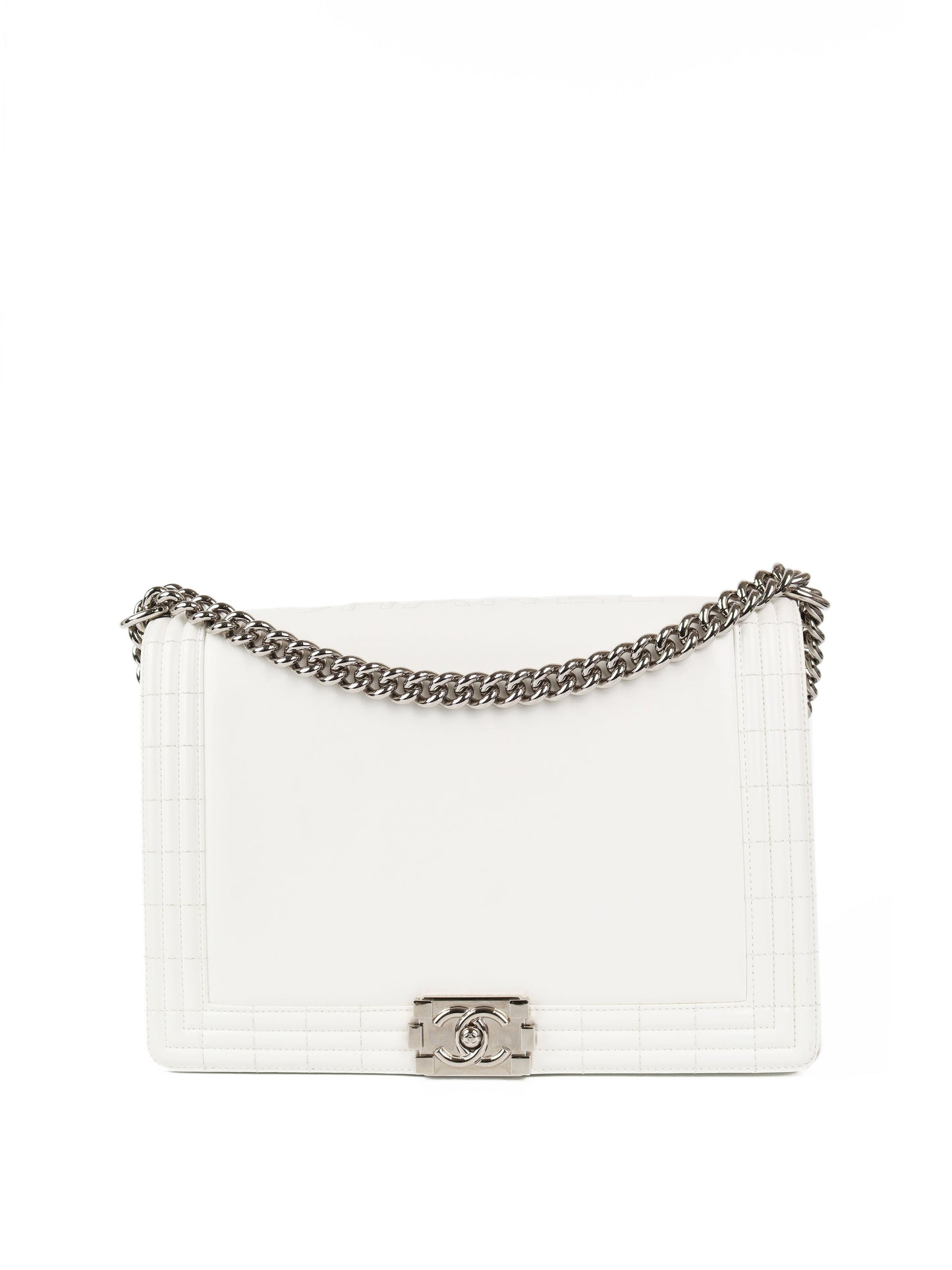Chanel White XL Boy Reverso Bag
