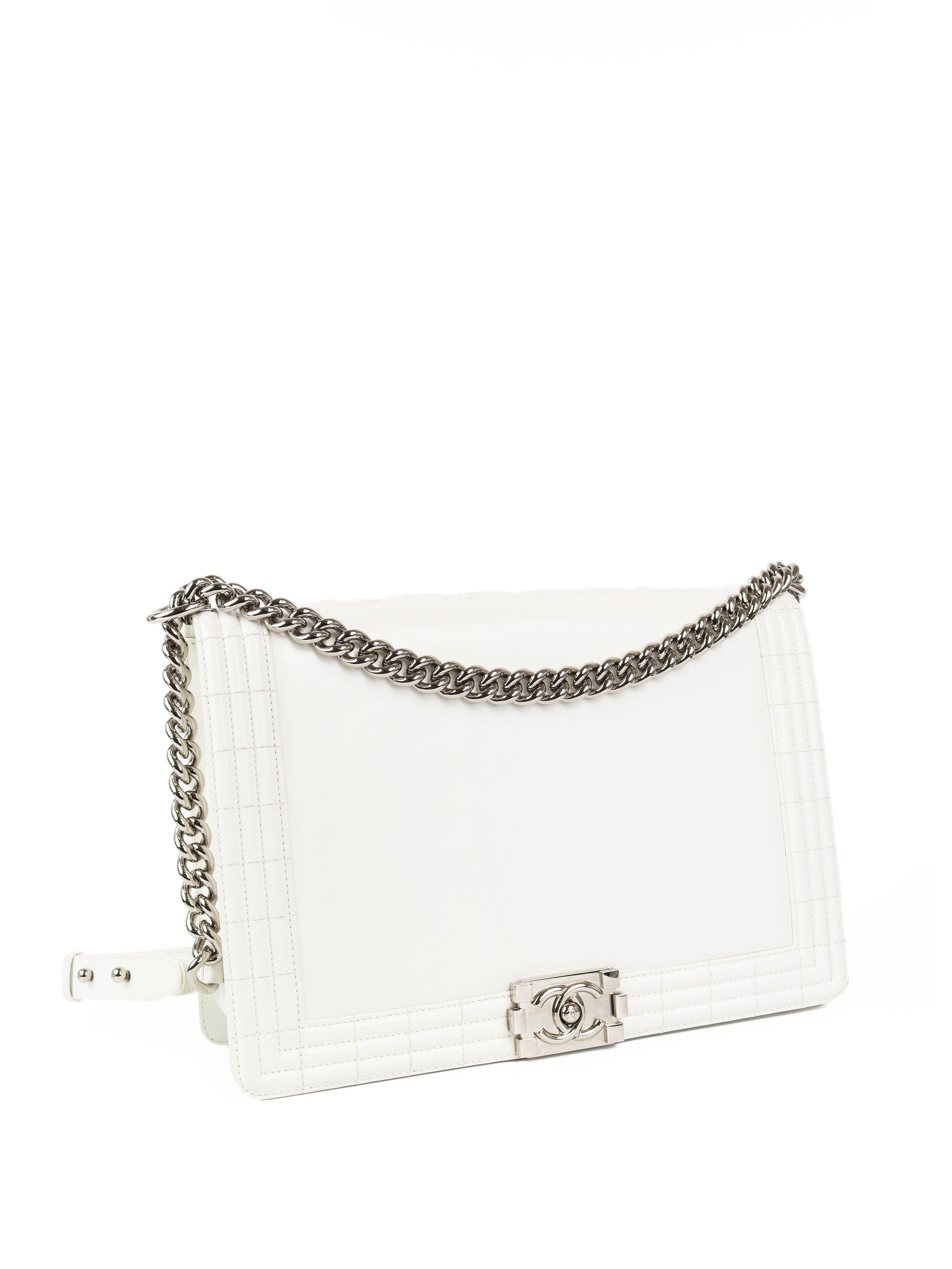 Chanel White XL Boy Reverso Bag