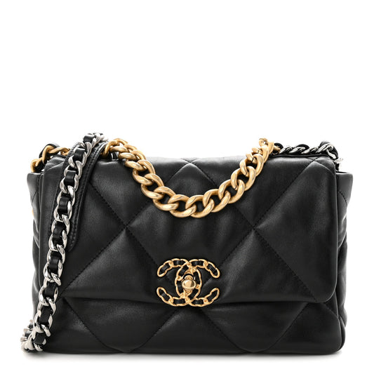 Chanel 19 QUILTED LAMBSKIN FLAP Shoulder Bag
