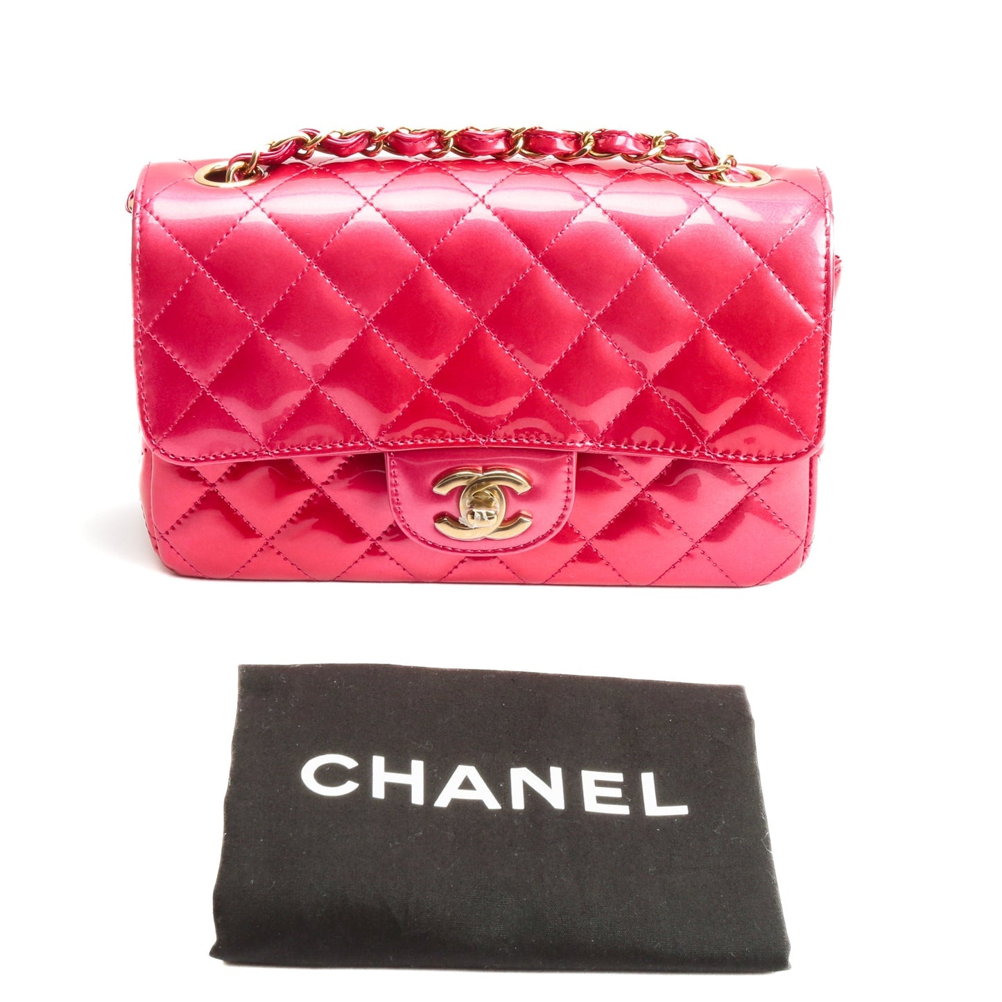 CHANEL Mini Shaded Patent Flap - Fuchsia