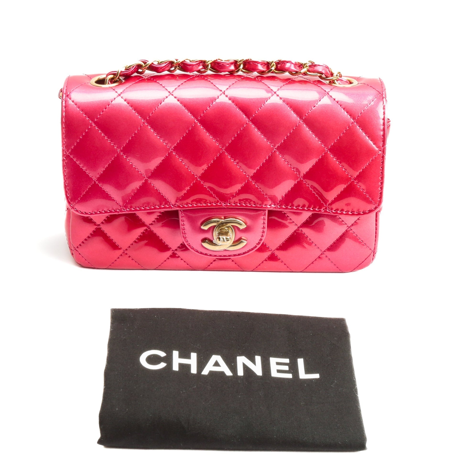 CHANEL Mini Shaded Patent Flap - Fuchsia