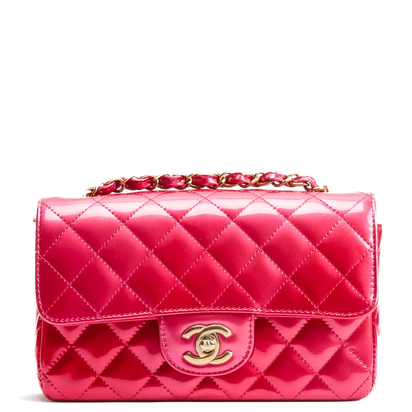 CHANEL Mini Shaded Patent Flap - Fuchsia