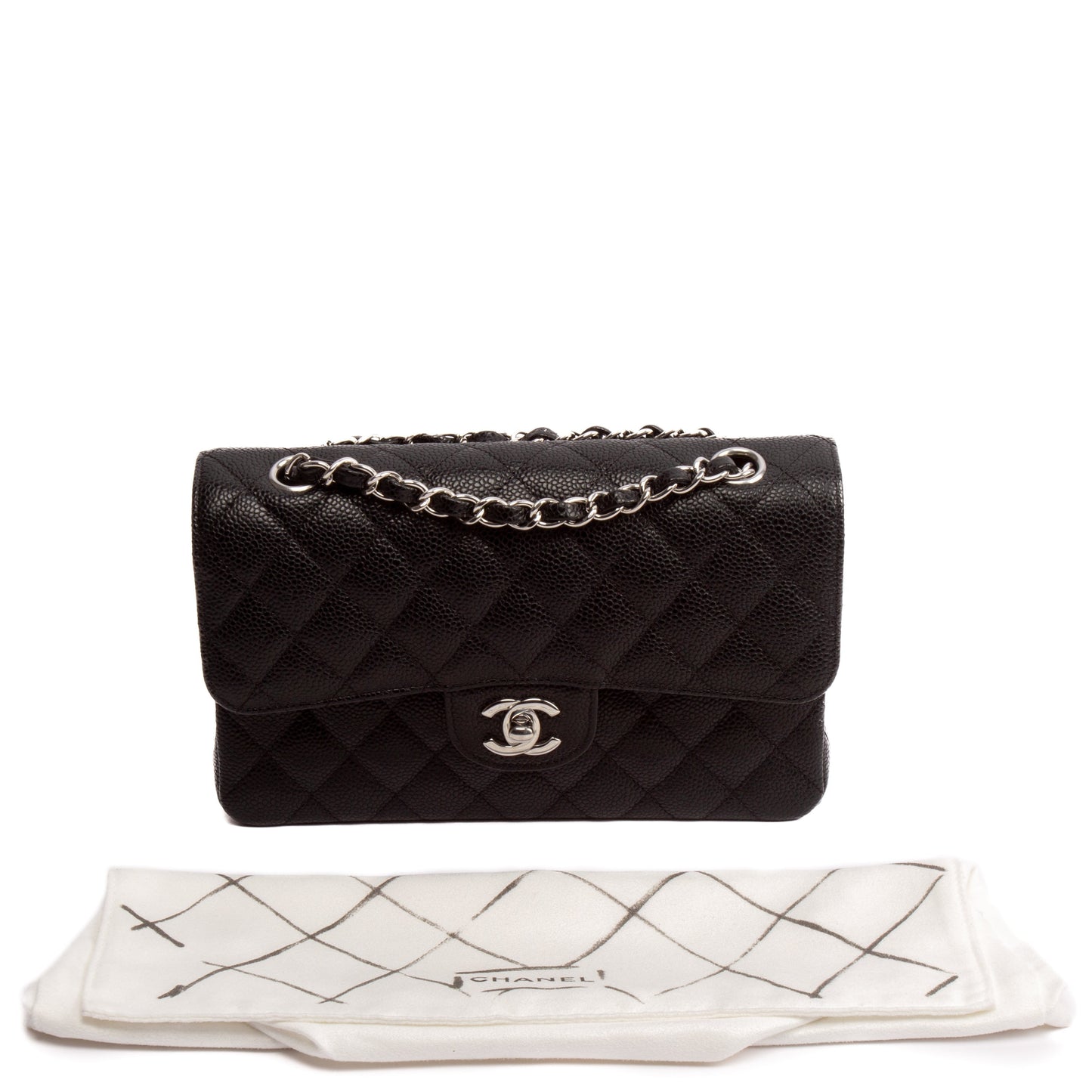 CHANEL Quilted Small Double Flap Bag - Black