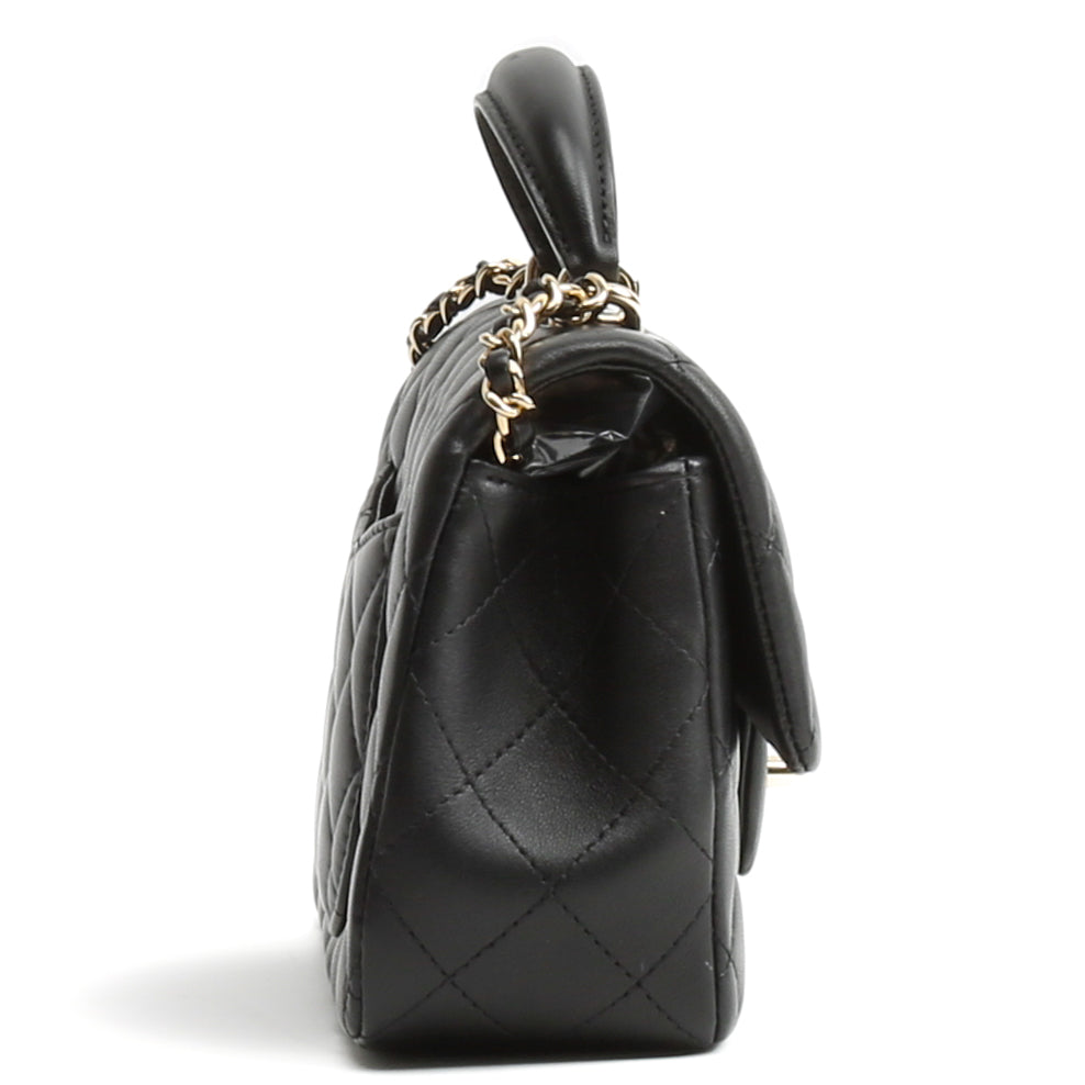 CHANEL Rectangular Mini Top Handle Flap Bag - Black