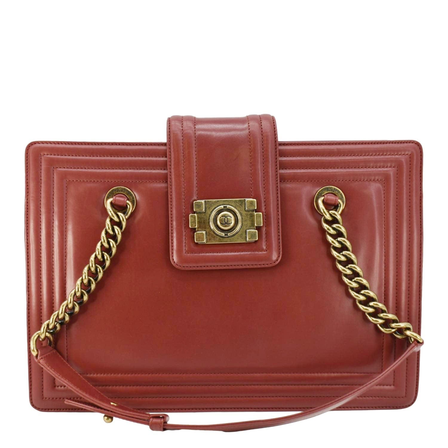 Louis Vuitton Chanel Jetsetter Boy Leather Tote Bag Red