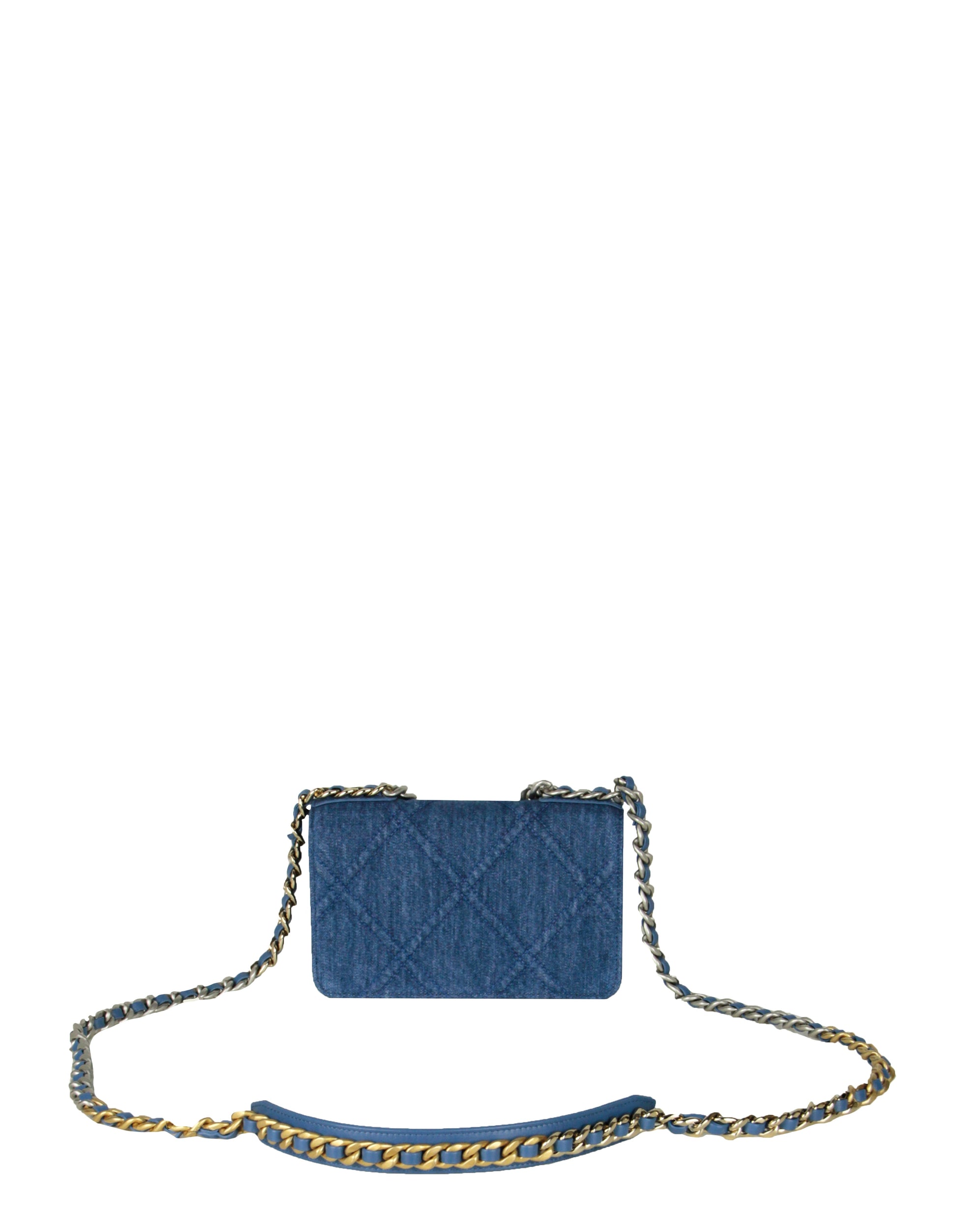 Chanel Denim Quilted 19 Woc Crossbody Bag