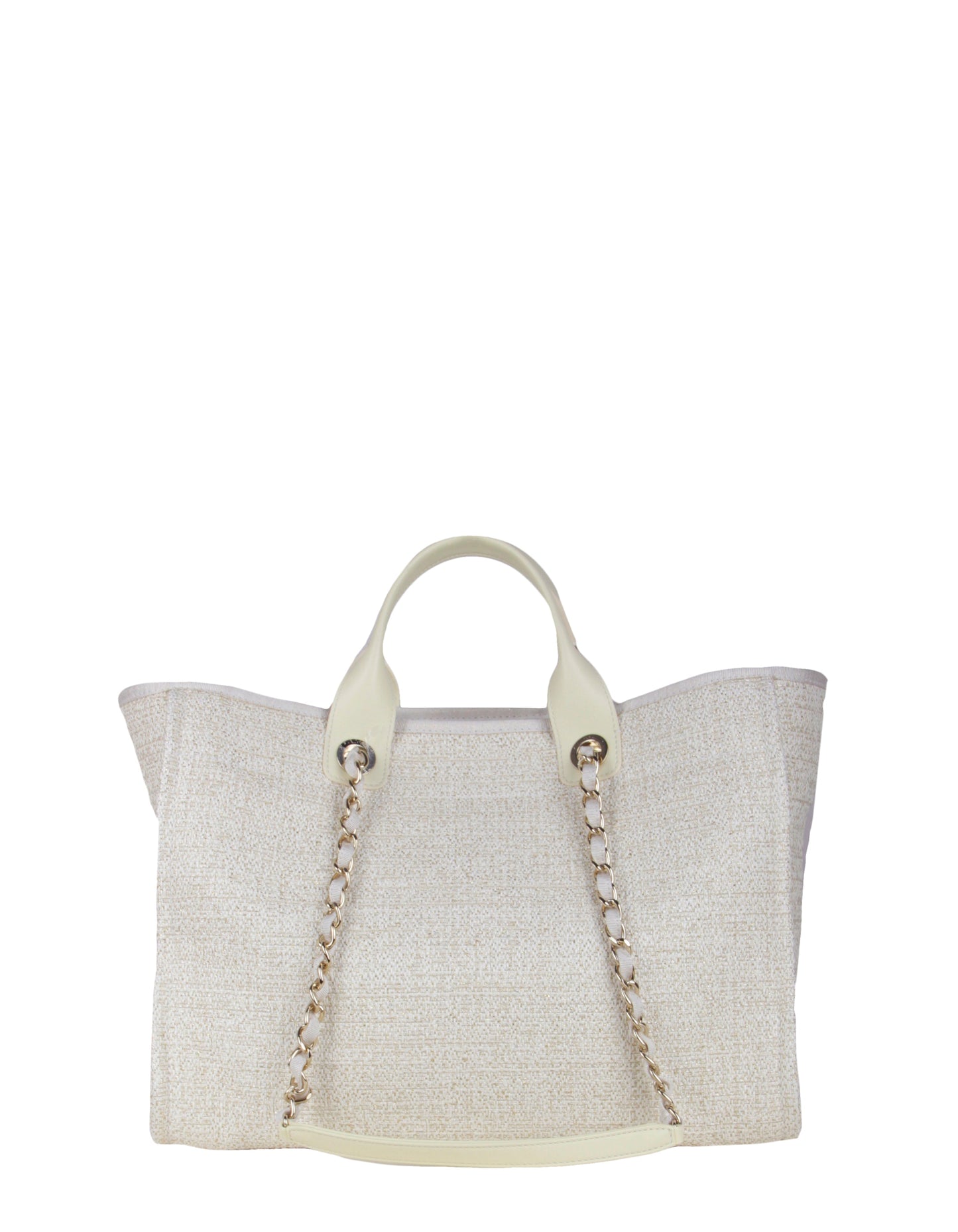 Chanel Ivory/ Gold Large Deauville Shopping Women Shoes