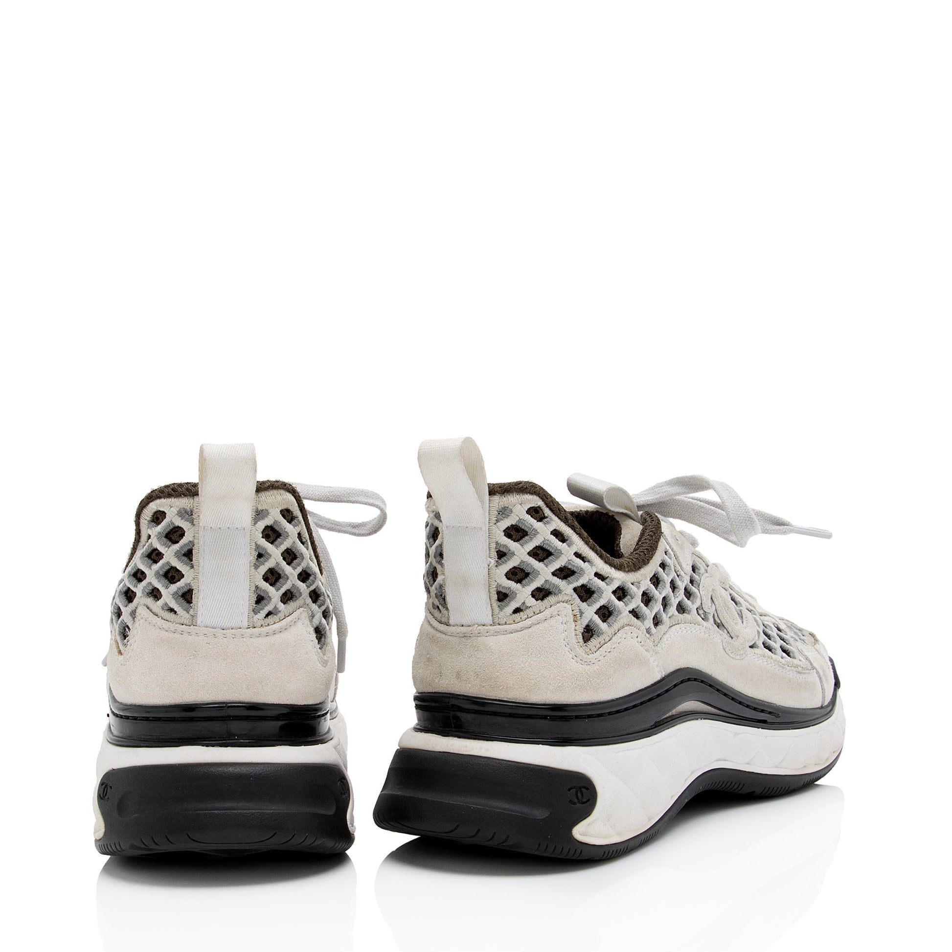 Chanel Suede Calfskin Embroidered CC Sneakers Size 8 / 38 (shf ) for Women