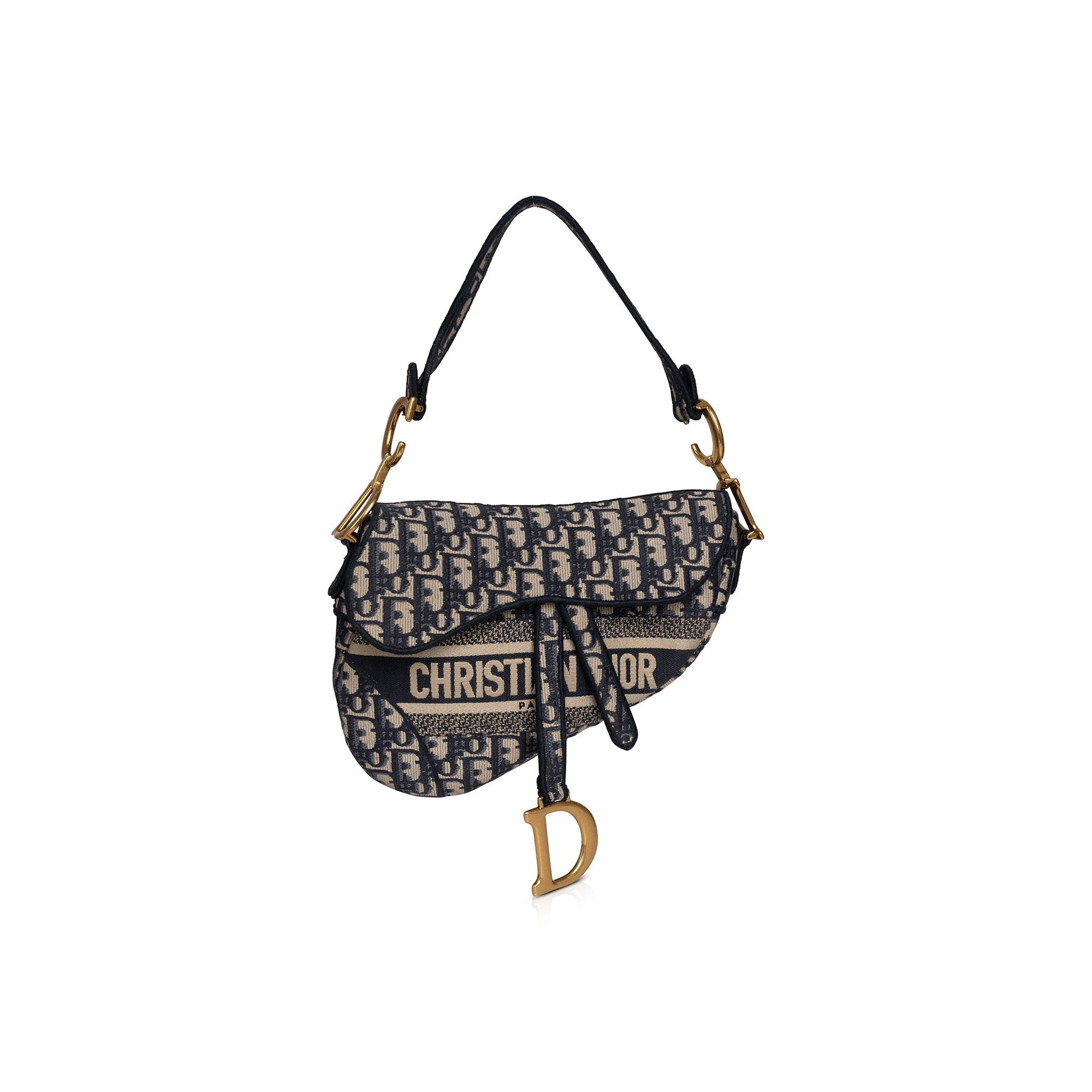 Dior Christian Embroidery Oblique Saddle Bag Travel Bag