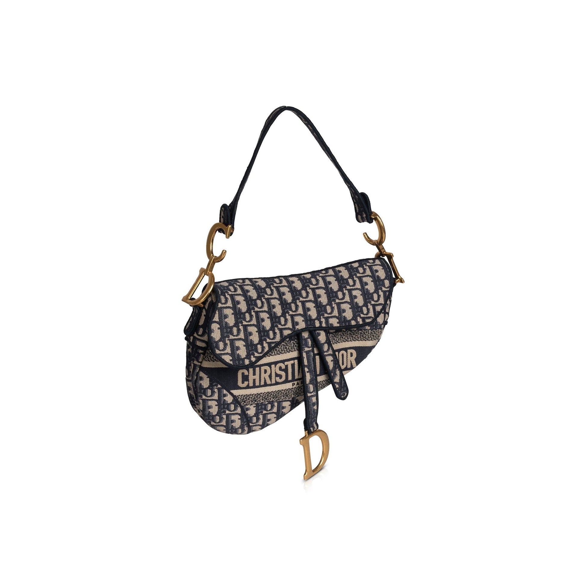 Dior Christian Embroidery Oblique Saddle Bag Travel Bag