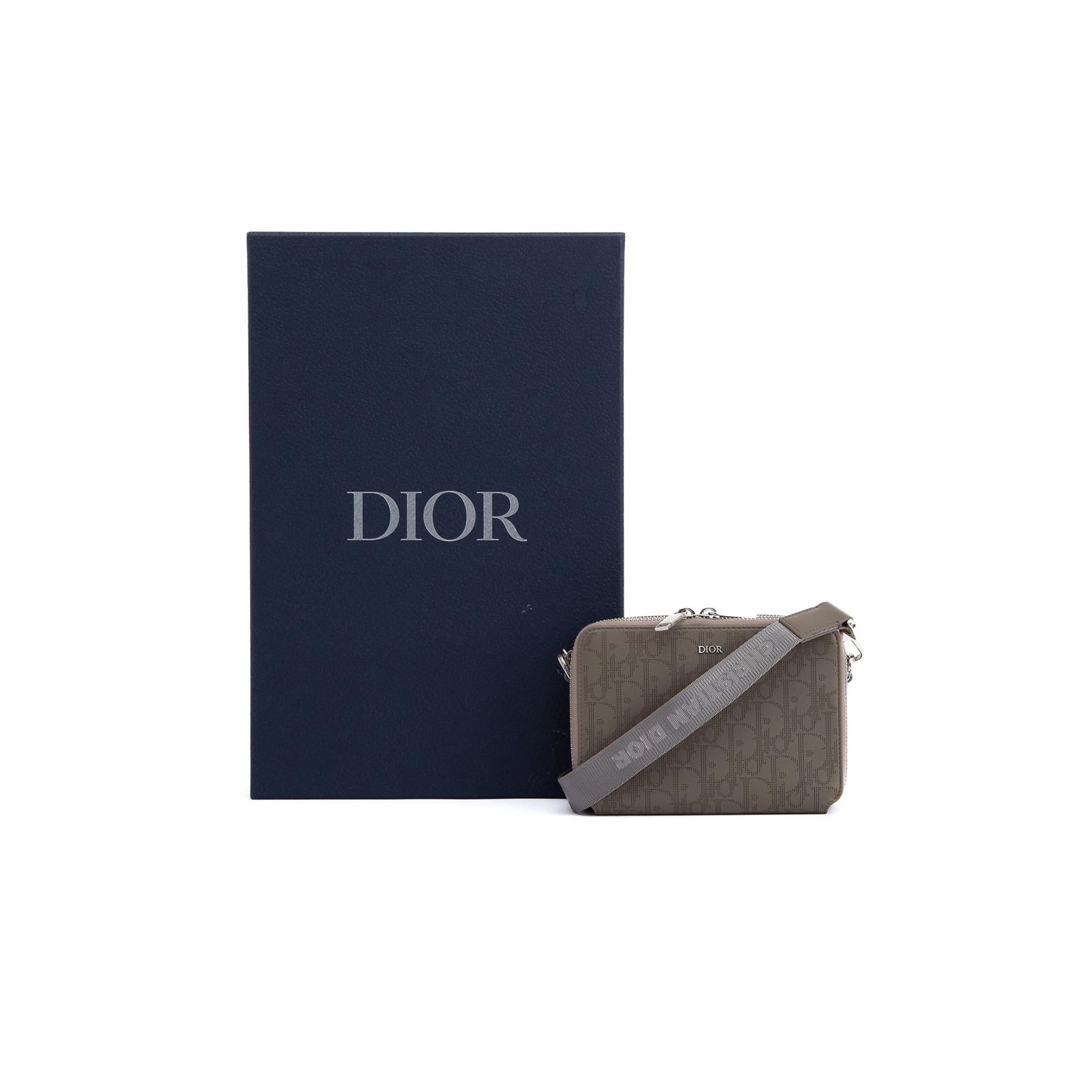 Dior Christian Oblique Galaxy Messenger Pouch Handbag Leather Travel Bag