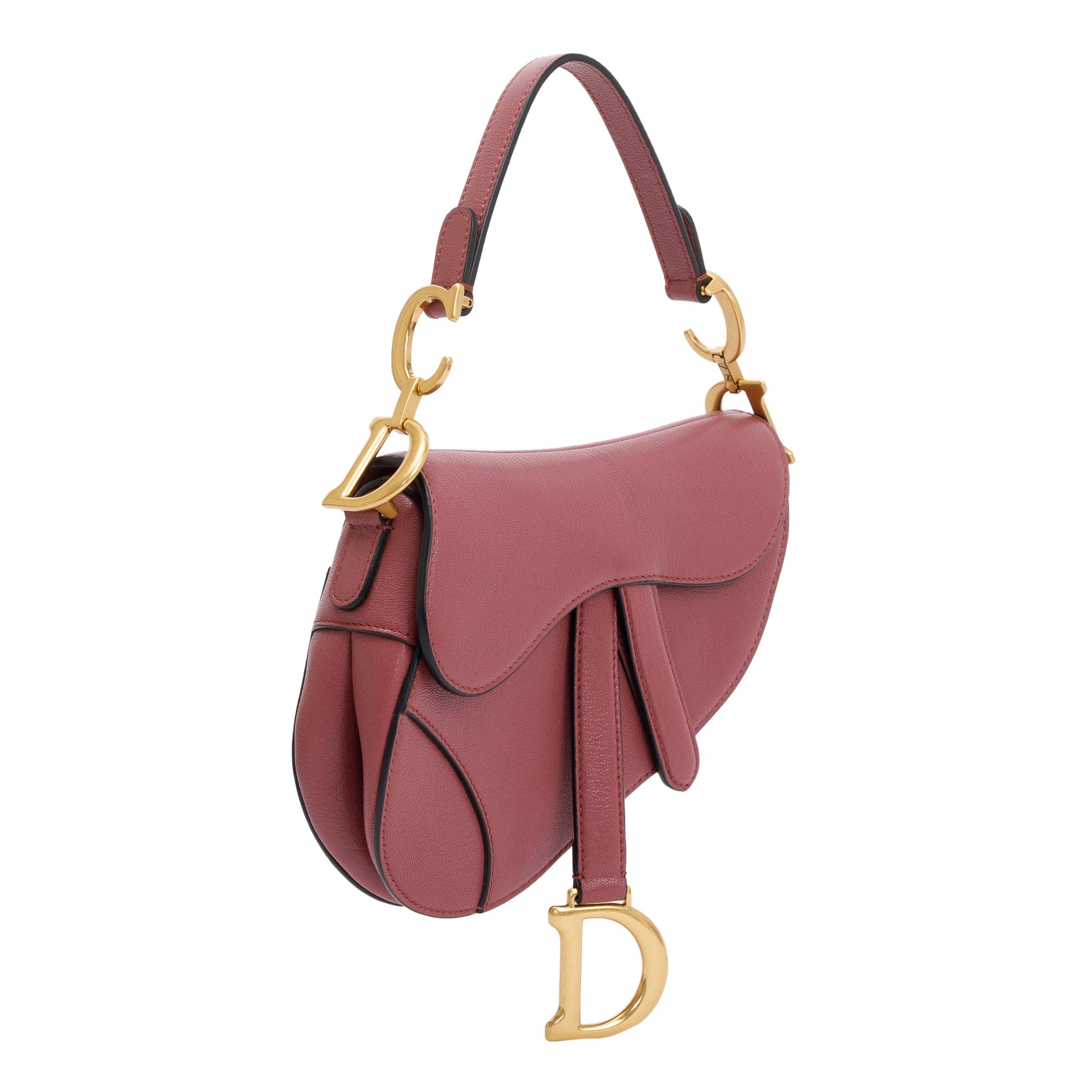 Dior Christian Calfskin Saddle Bag Leather Pink Travel Bag