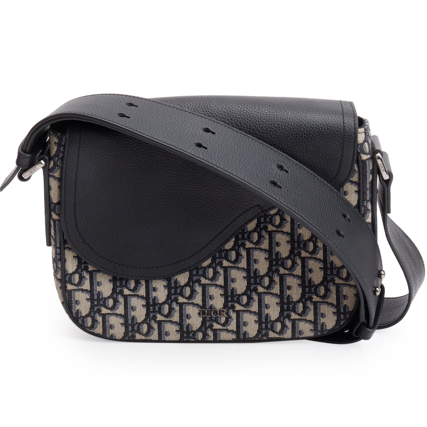 Dior Christian Oblique Saddle Messenger Bag Black Mini Travel Bag