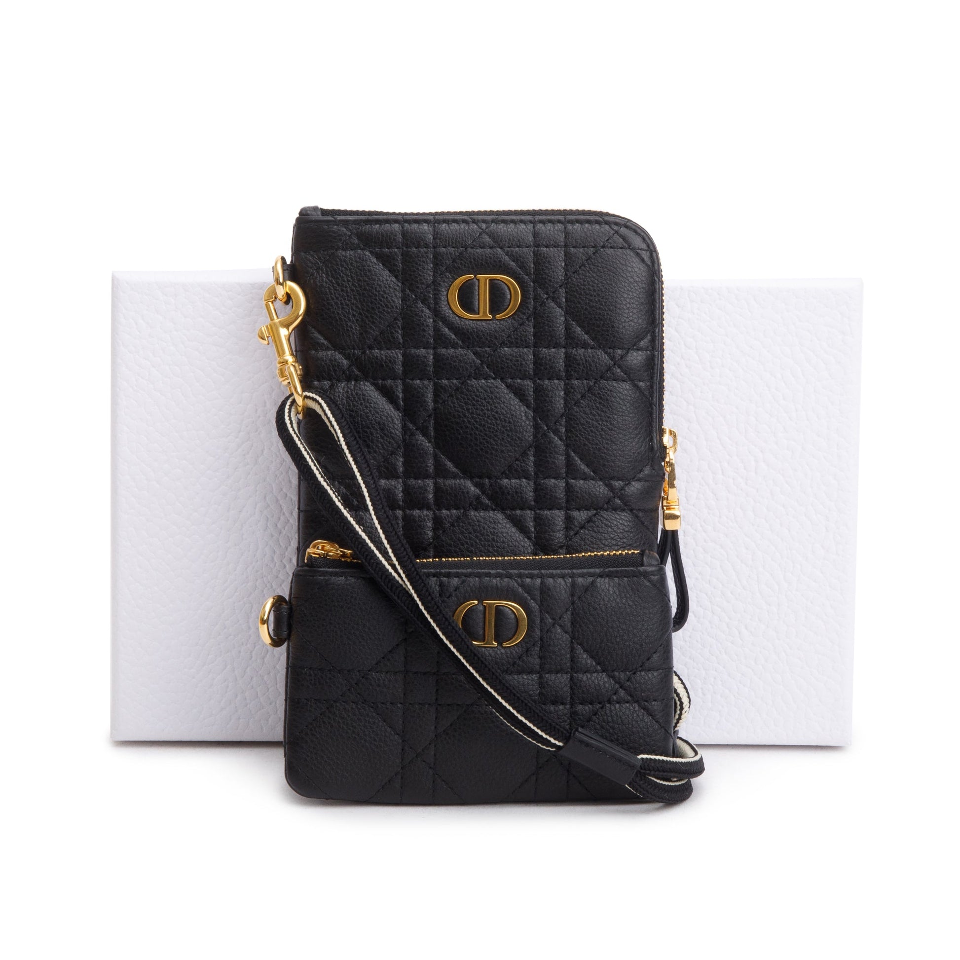 Dior Christian Caro Multifunctional Pouch Handbag Leather Quilted Travel Bag