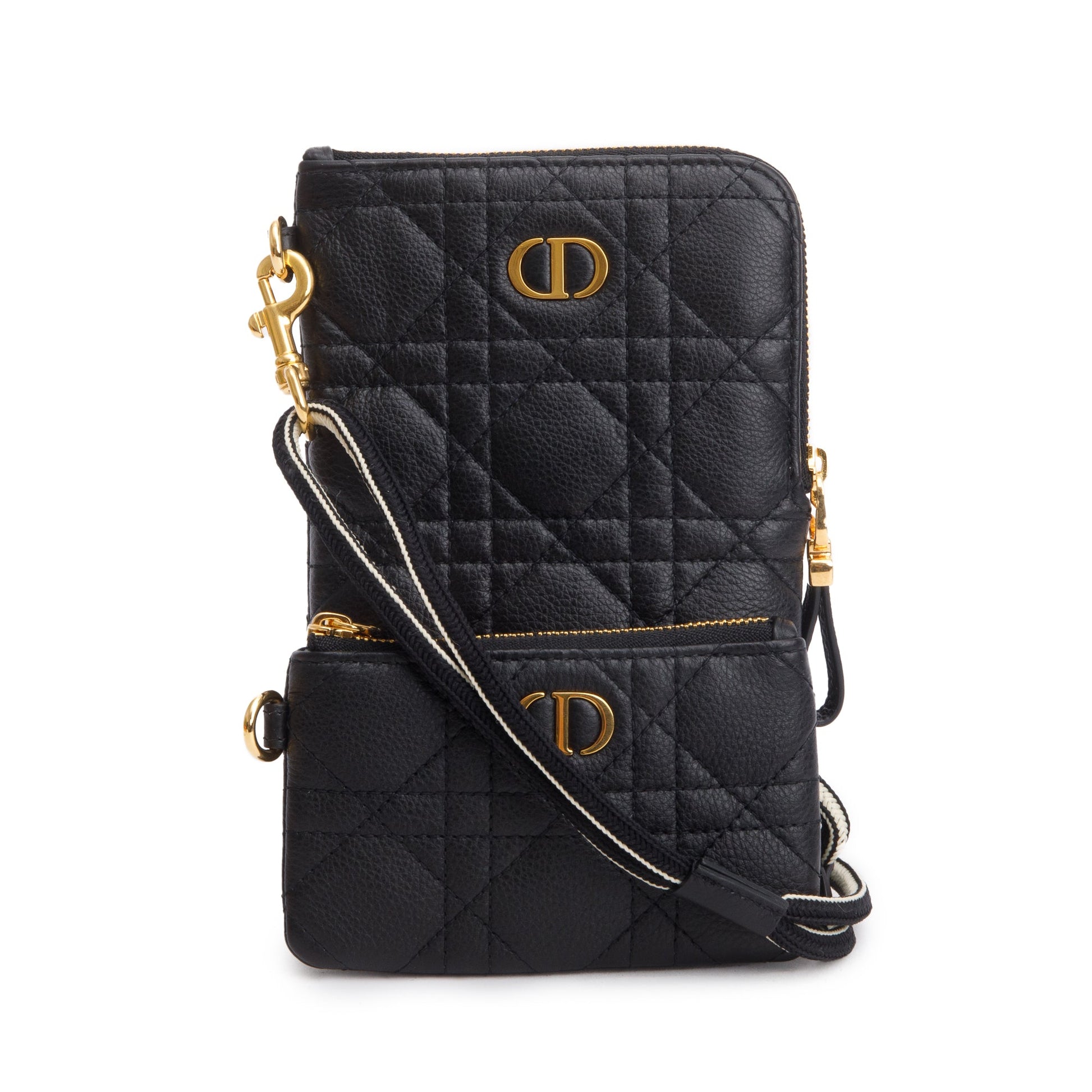 Dior Christian Caro Multifunctional Pouch Handbag Leather Quilted Travel Bag