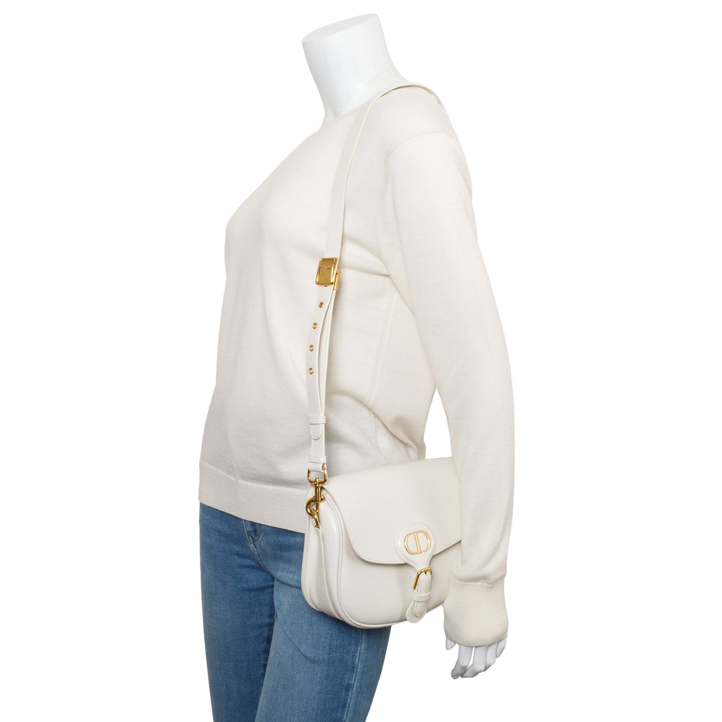 Dior Christian Latte Box Bobby Bag Leather Medium Travel Bag