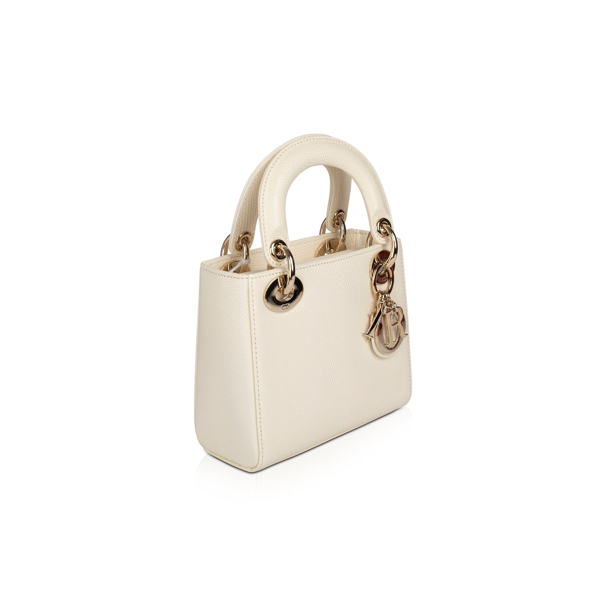 Dior Christian Lizard Lady Bag White Mini Travel Bag