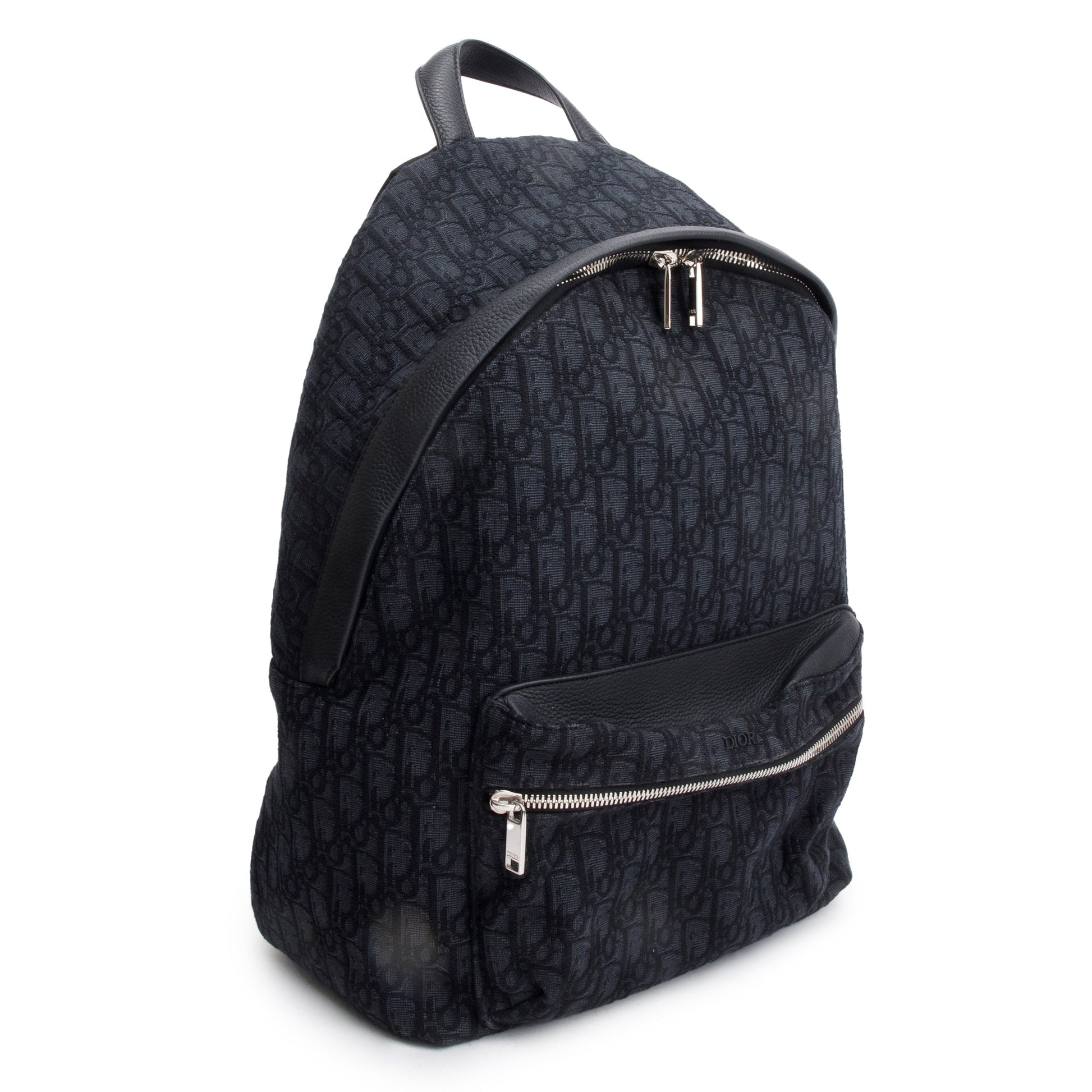 Dior Christian Oblique Jacquard Rider Backpack Handbag Black