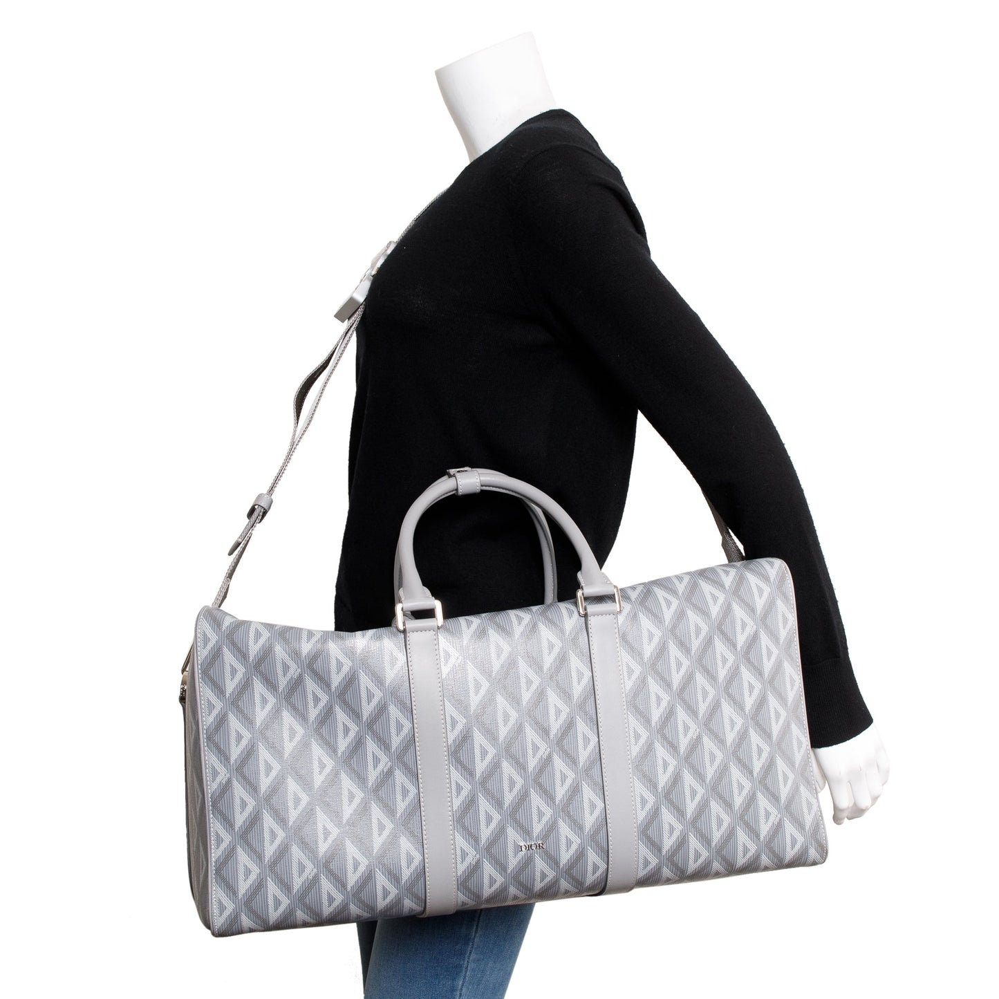 Dior Christian Gray Cd Diamond Lingot Duffle Bag Travel Bag