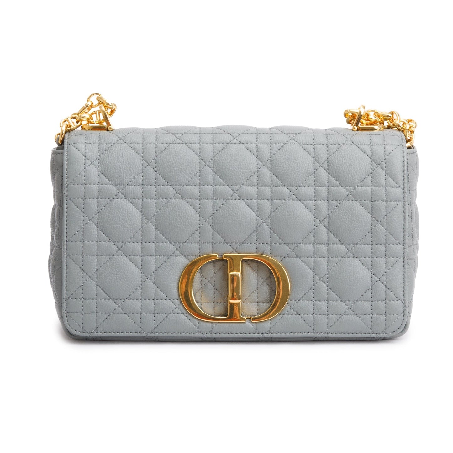 Dior Christian Grey Supple Cannage Calfskin Caro Bag Leather Medium Travel Bag