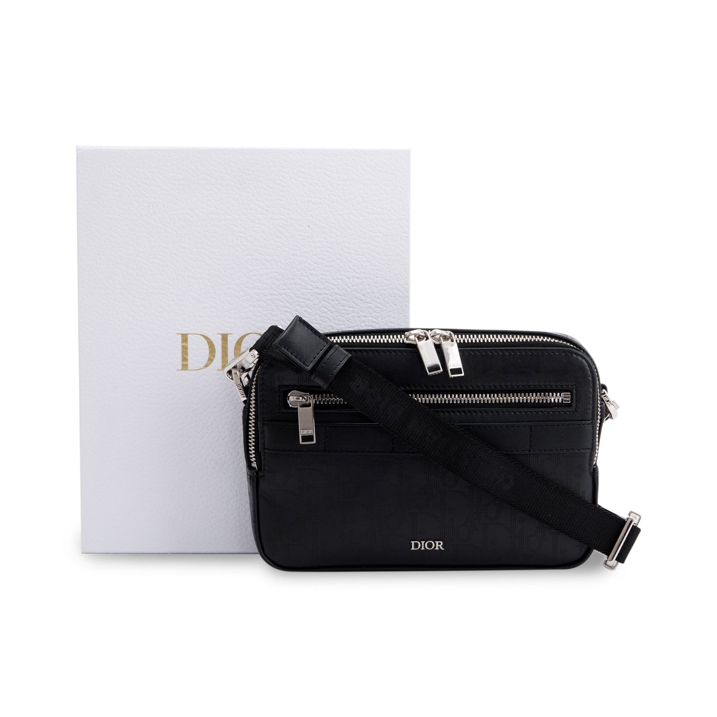 Dior Christian Safari Messenger Bag Leather Travel Bag