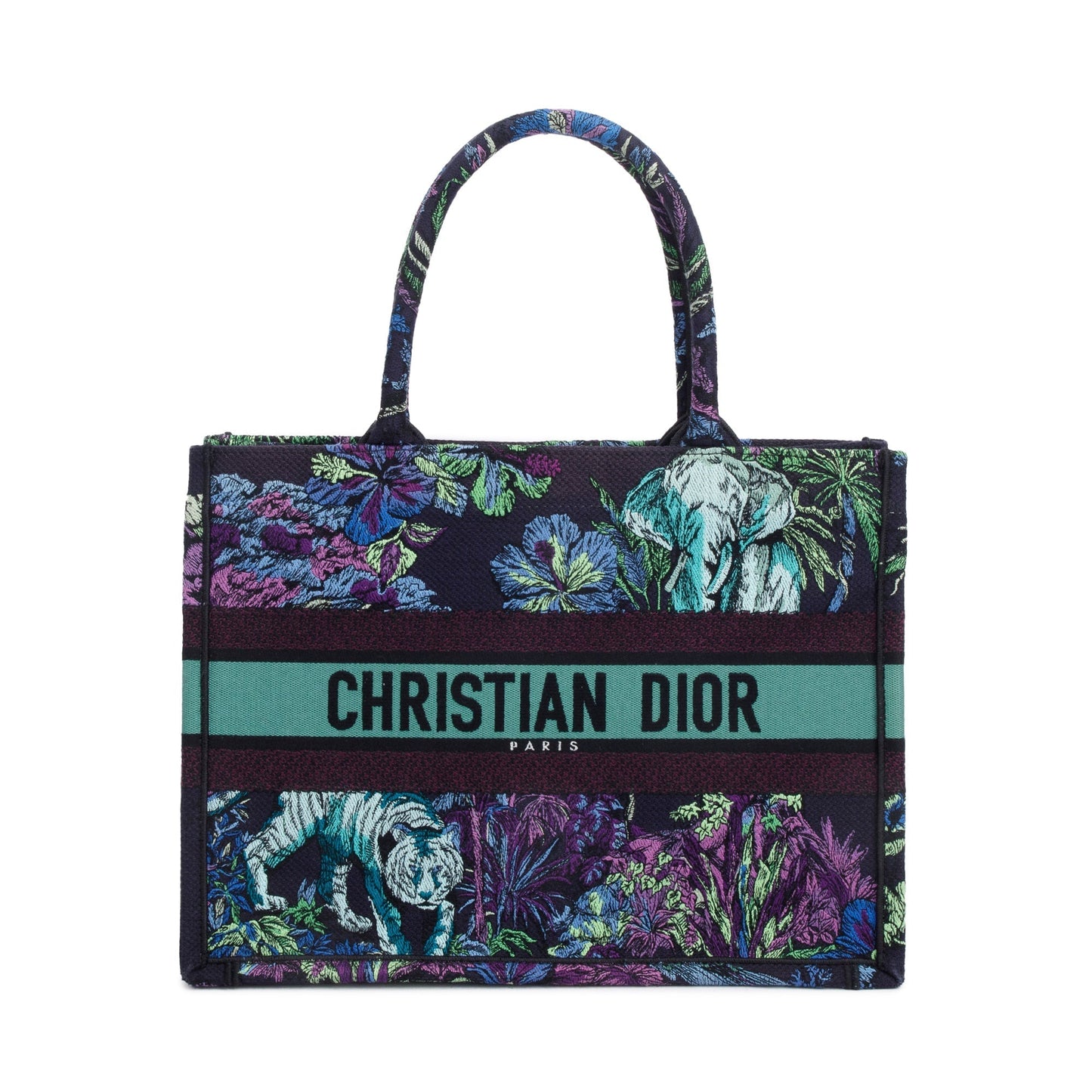 Dior Christian Multicolor Toile De Jouy Voyage Embroidery Canvas Medium Tote Bag