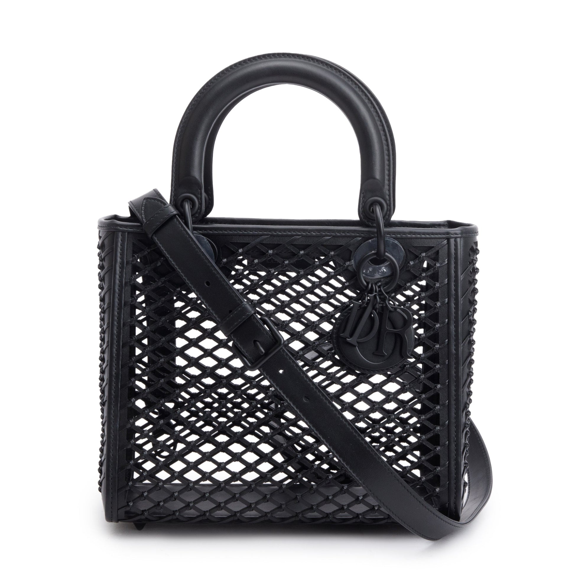 Dior Christian So Lady Bag Leather Black Travel Bag