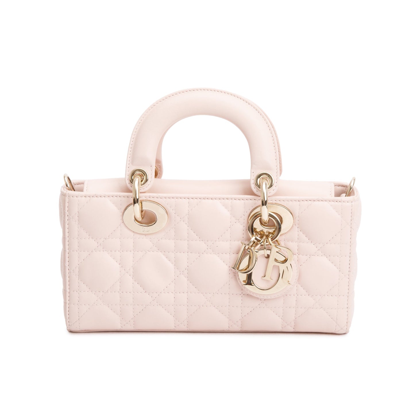 Dior Christian Cannage Lambskin Lady D Joy Bag Pink Small Travel Bag