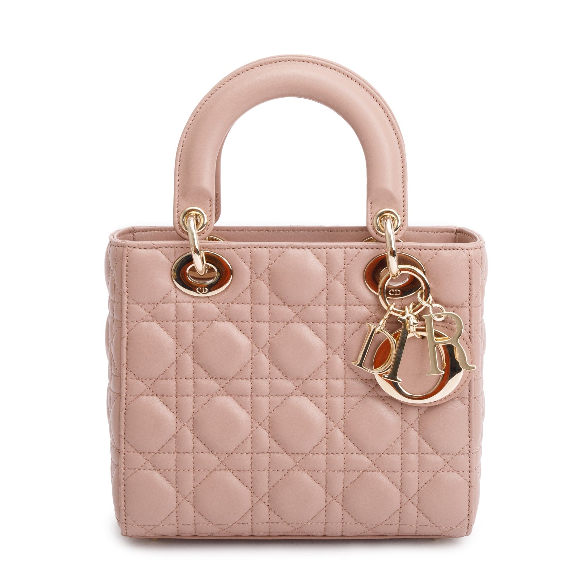 Dior Christian Cannage Lambskin Lady My Abc Bag Leather Beige Travel Bag