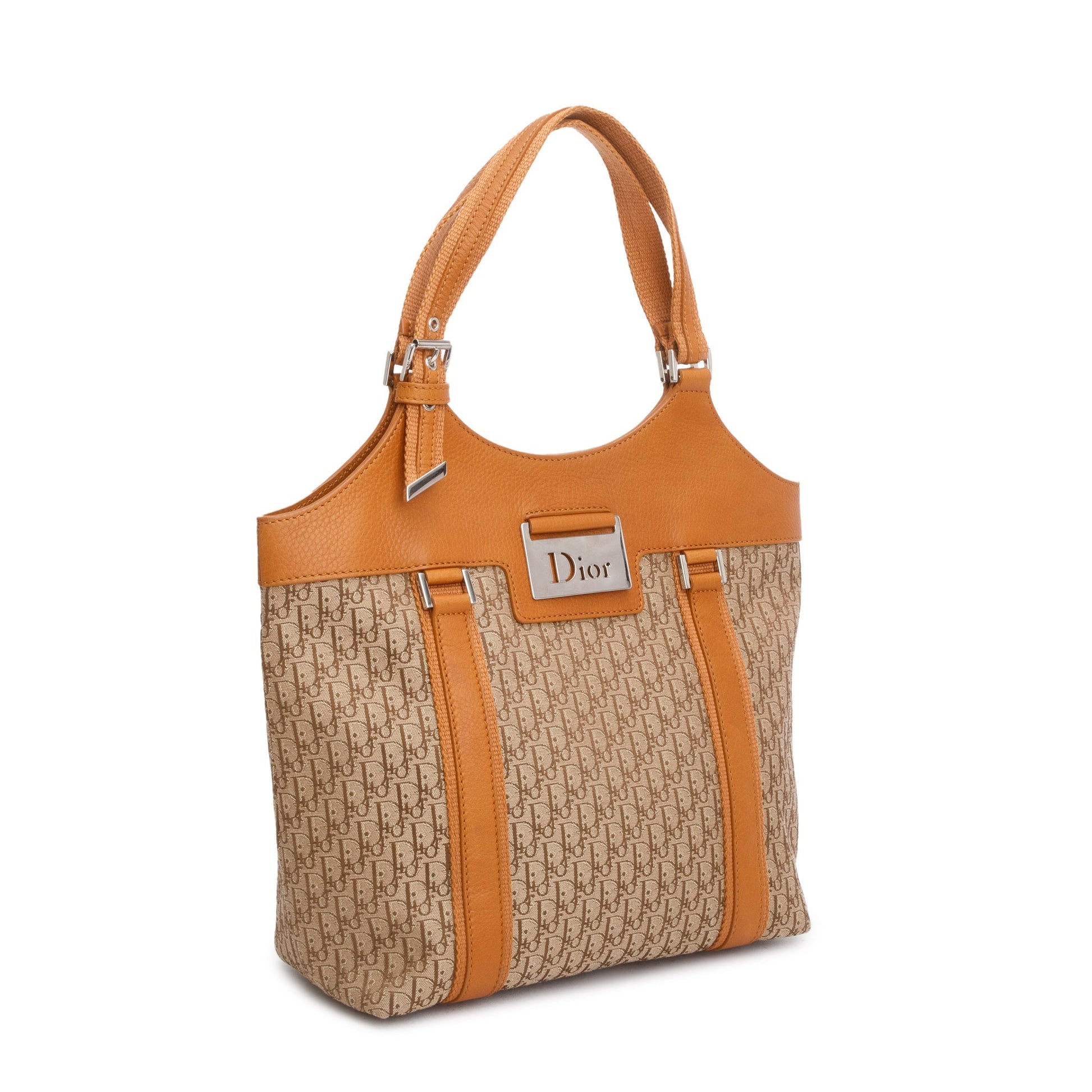 Dior Christian issimo Tan Trim Street Chic Bag Leather Canvas Travel Bag